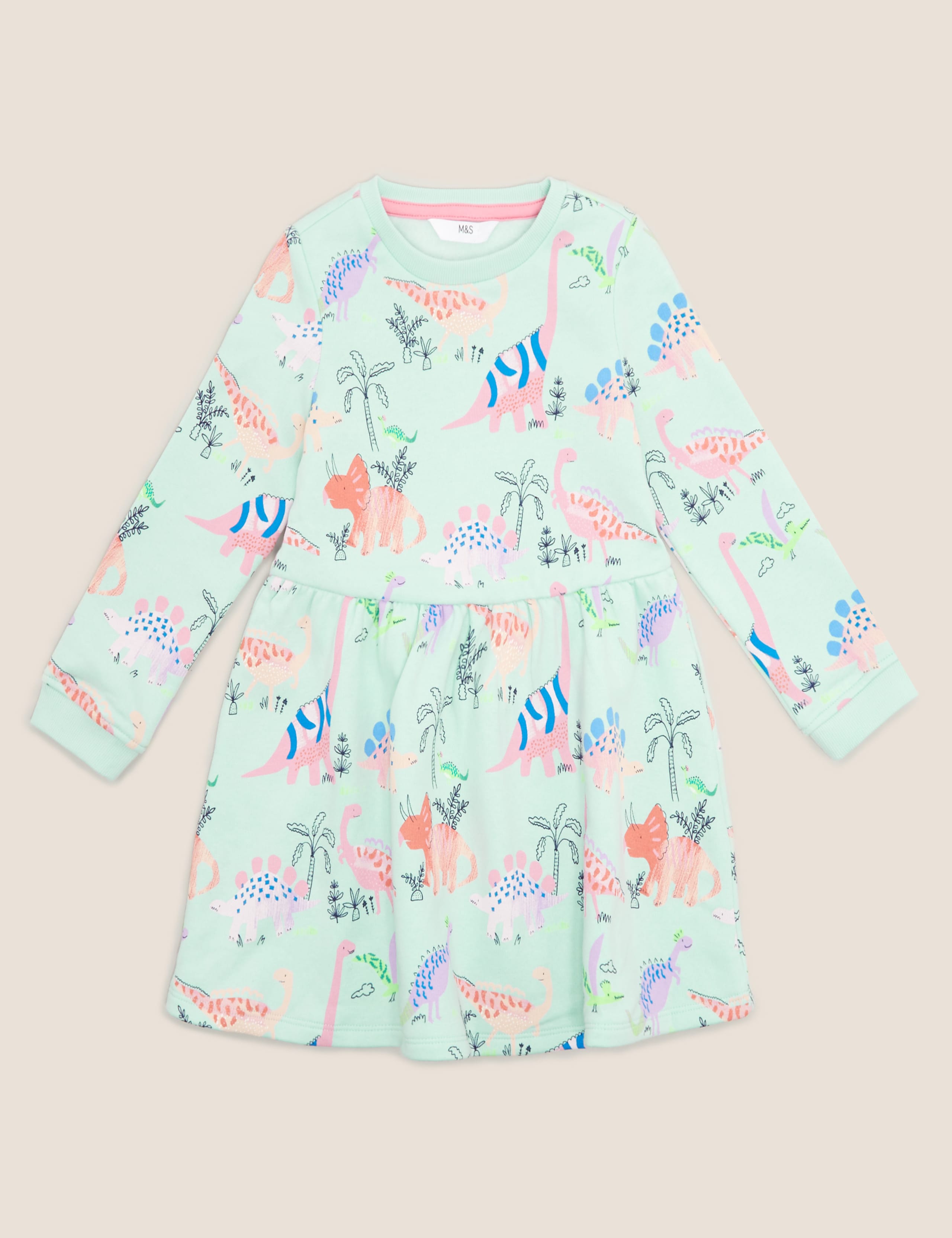 Cotton Dinosaur Print Dress (2-7 Yrs) 2 of 4