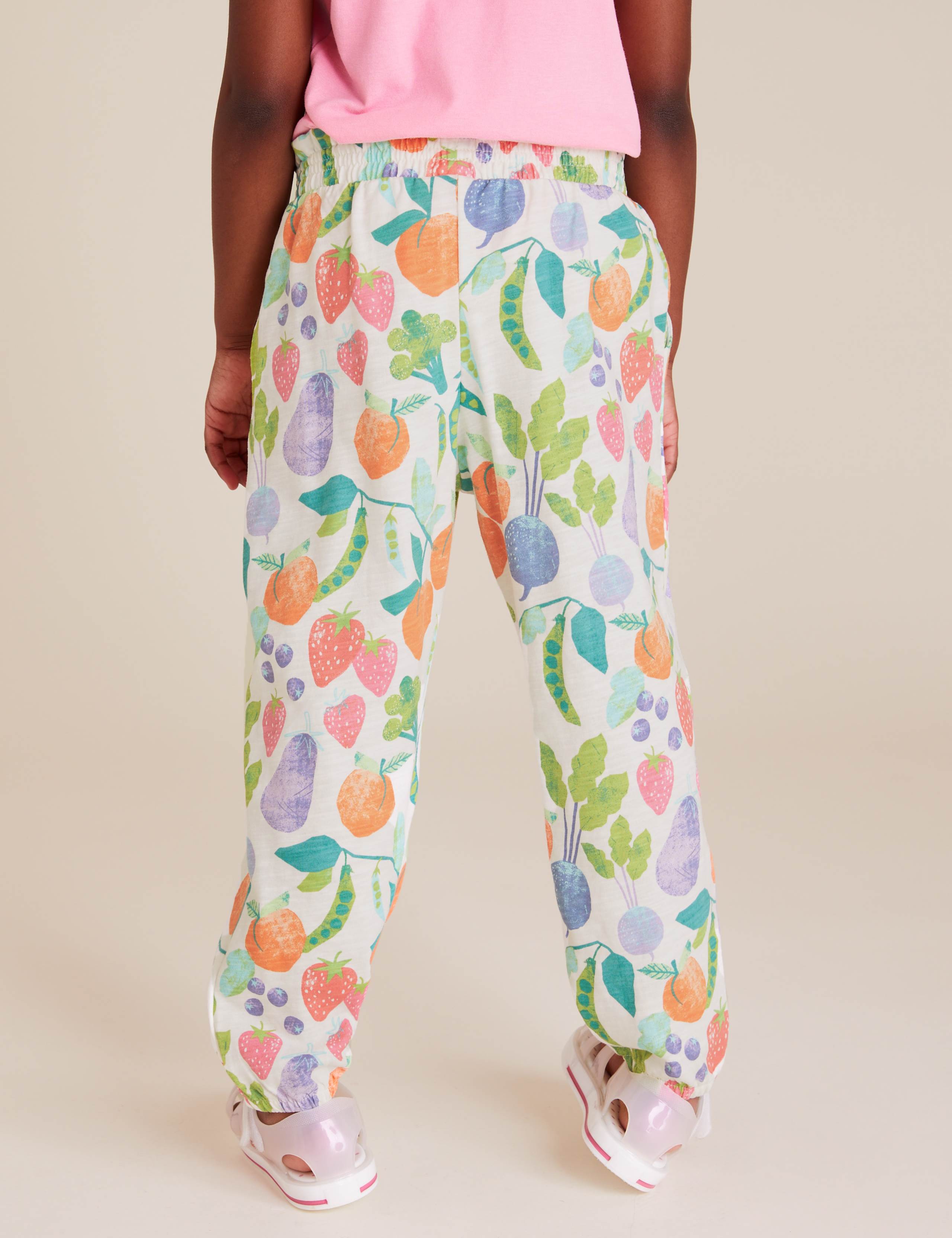 Pure Cotton Fruit Print Trousers (2-7 Yrs) 4 of 5