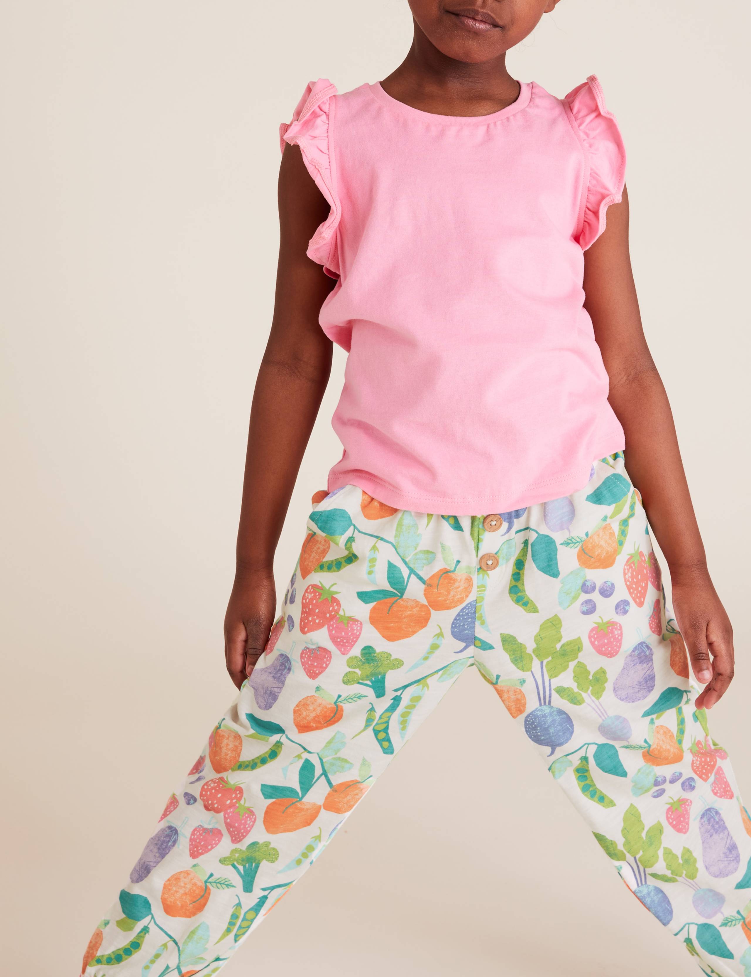 Pure Cotton Fruit Print Trousers (2-7 Yrs) 5 of 5