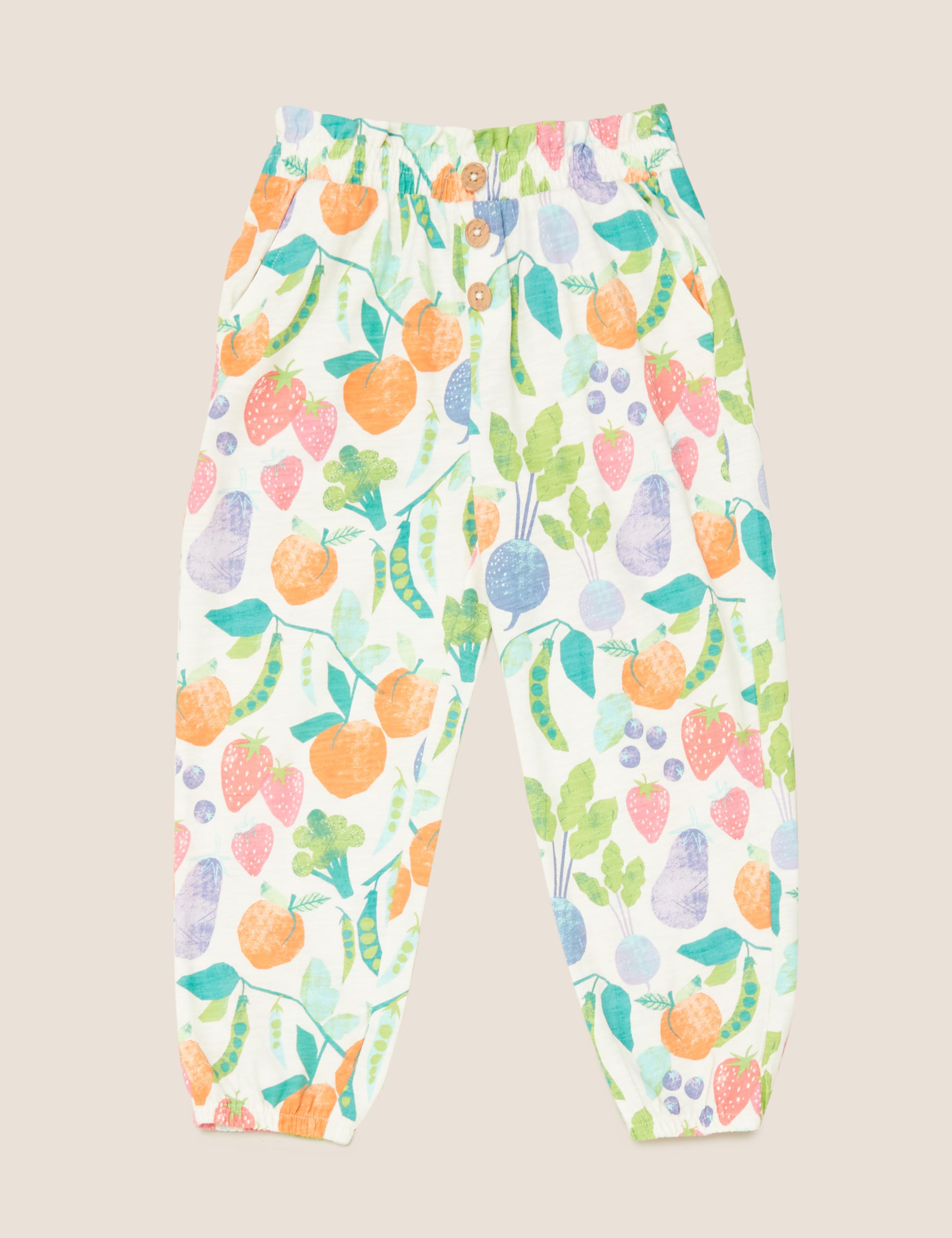 Pure Cotton Fruit Print Trousers (2-7 Yrs) 2 of 5