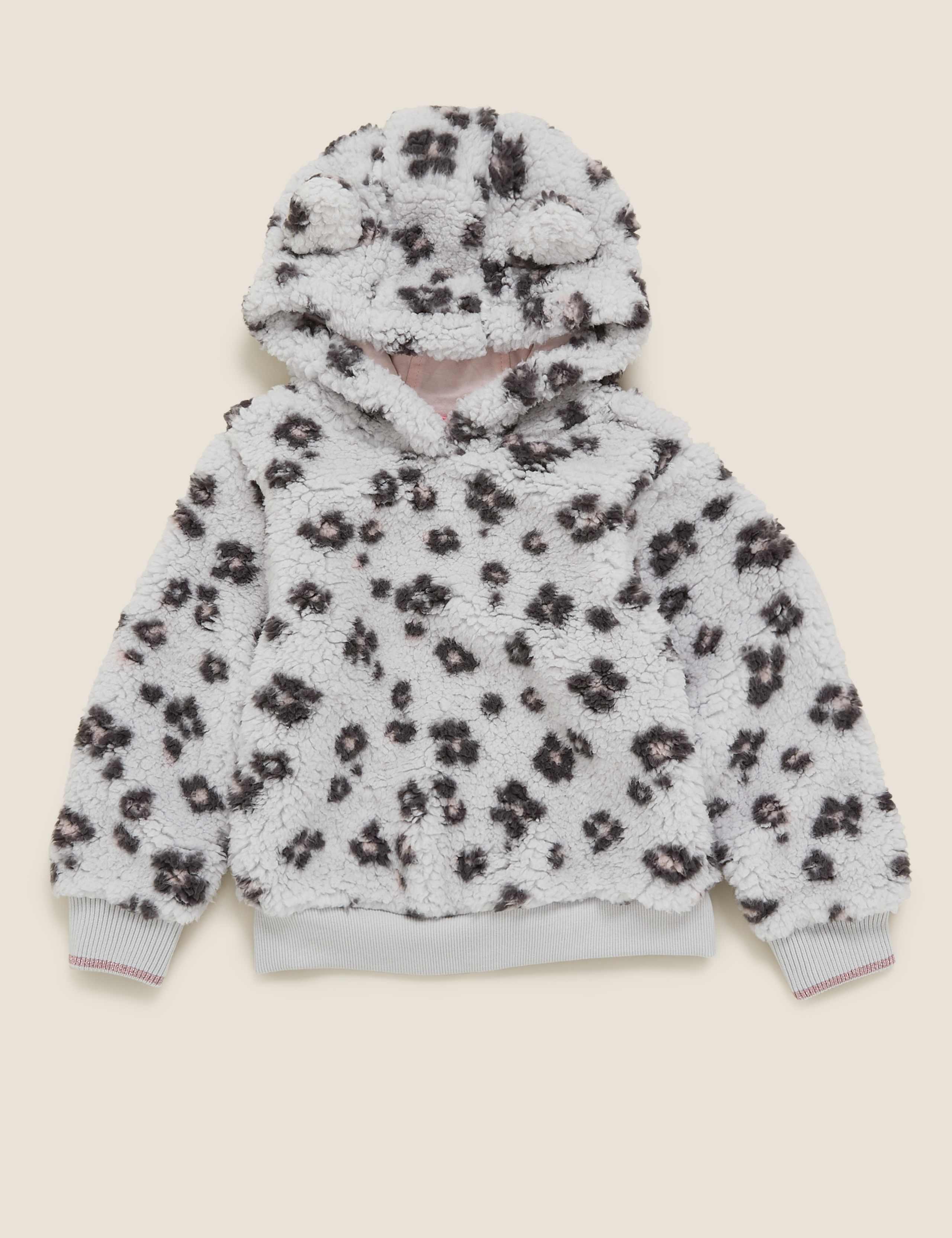 Leopard Print Fleece Hoodie 2 of 4