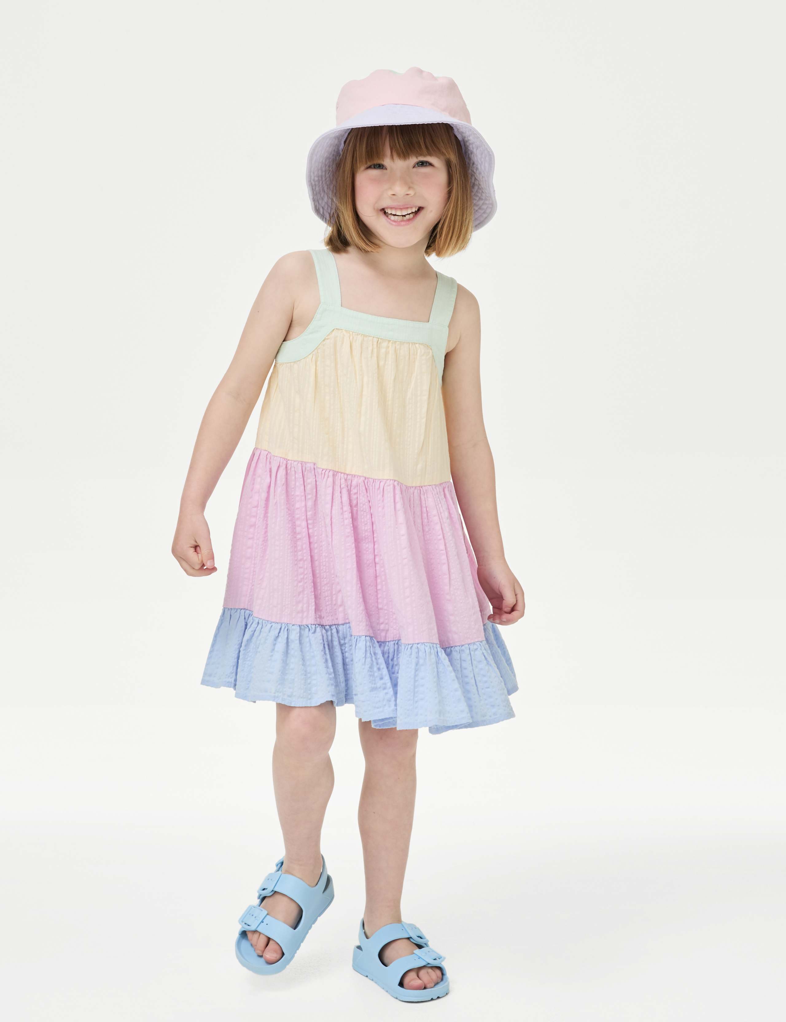 Pure Cotton Tiered Dress (2-8 Yrs) 1 of 4