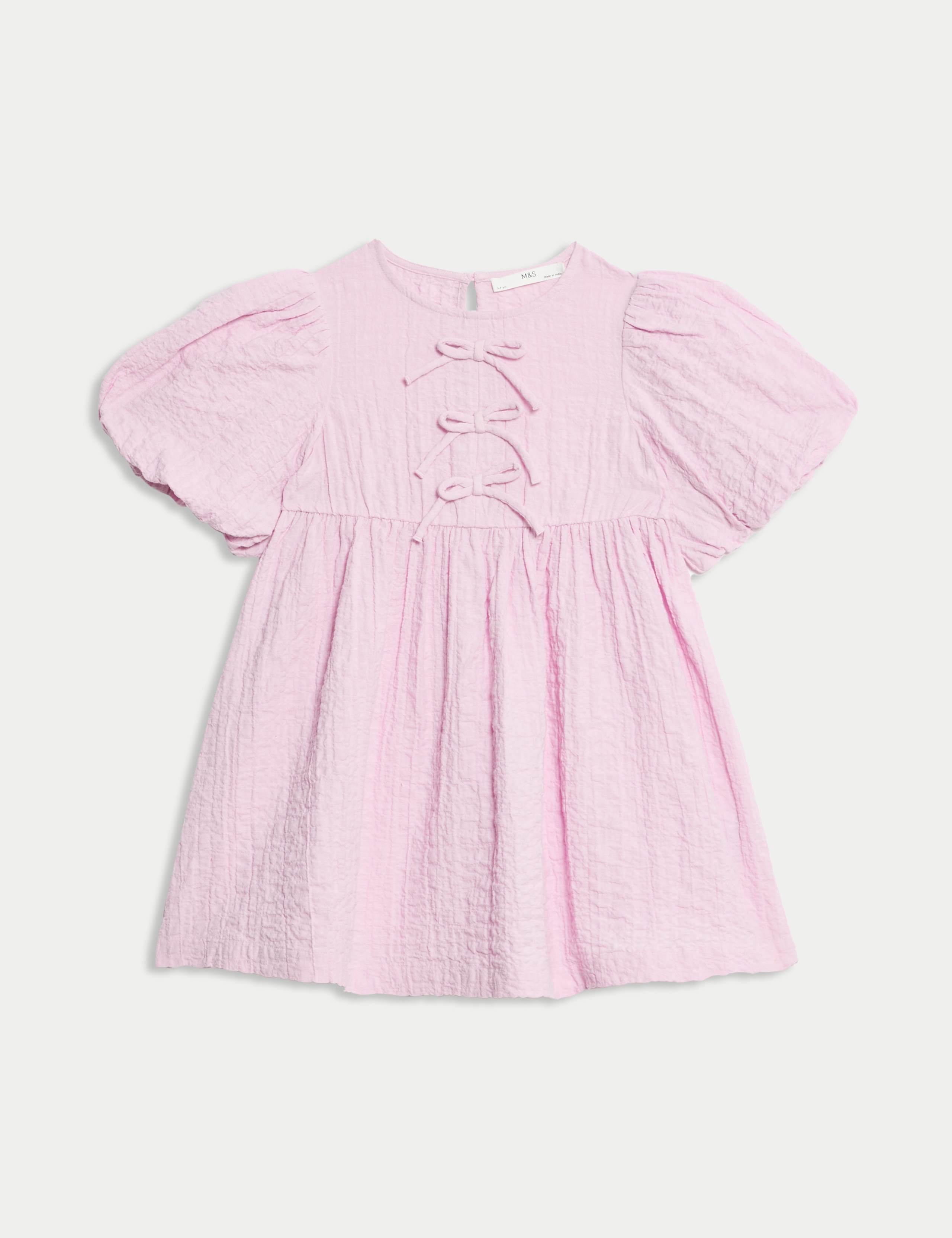 Pure Cotton Bow Dress (2-8 Yrs) 2 of 5