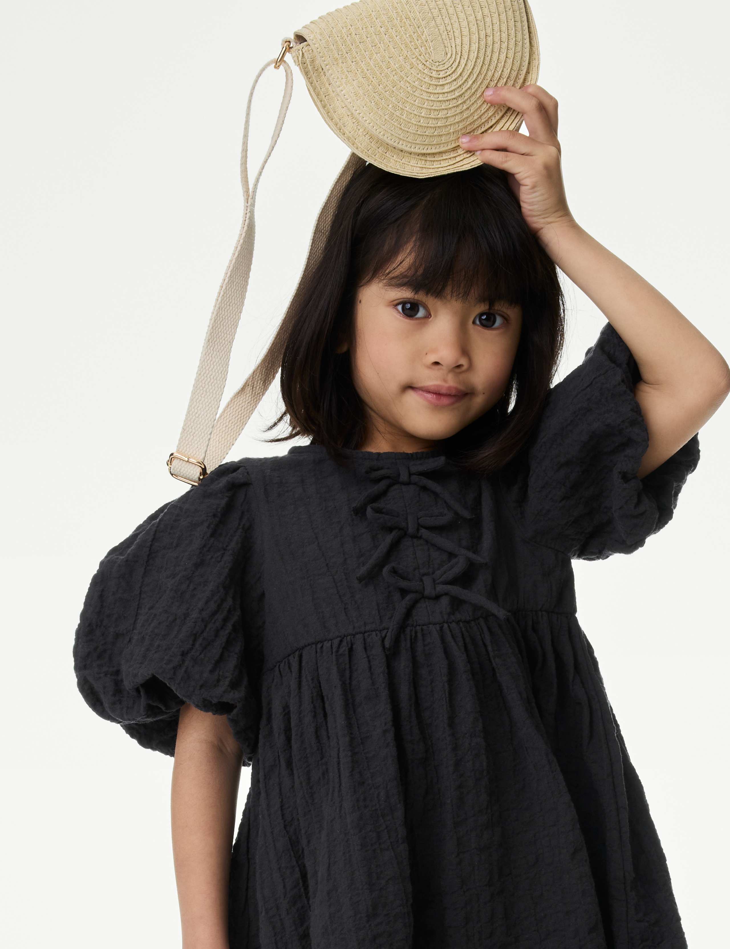 Pure Cotton Bow Dress (2-8 Yrs) 1 of 4