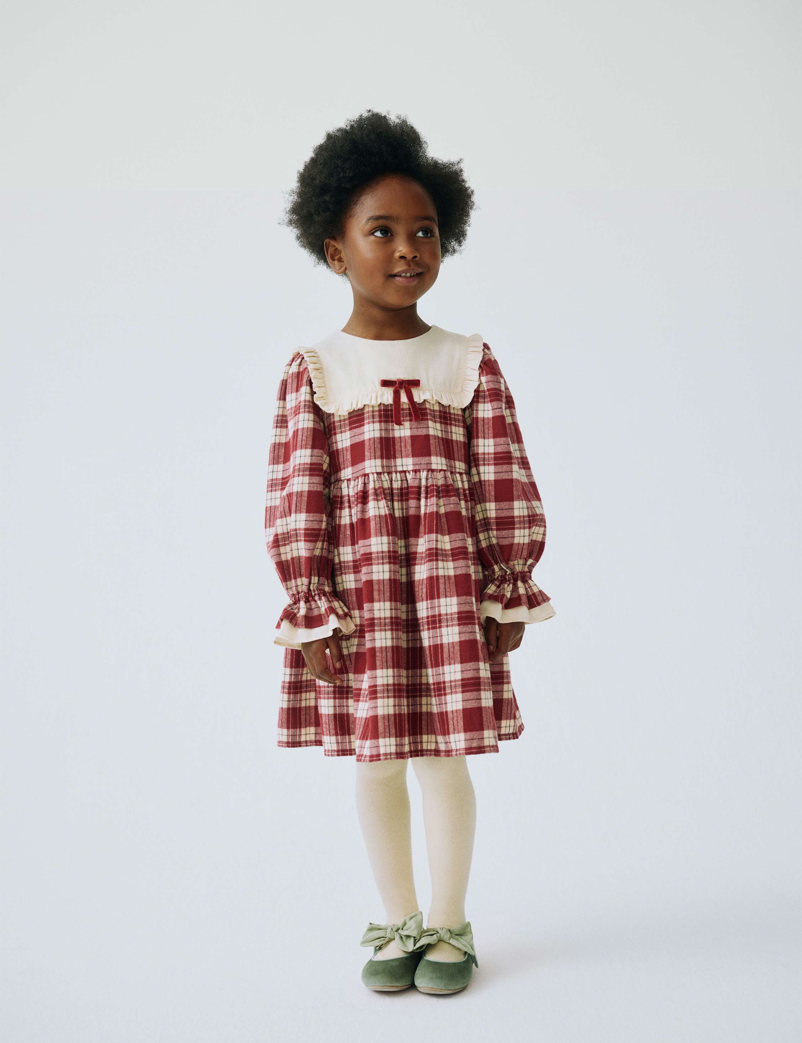 Cotton Rich Checked Party Dress & Tights Set (1-10 Yrs) 5 of 5