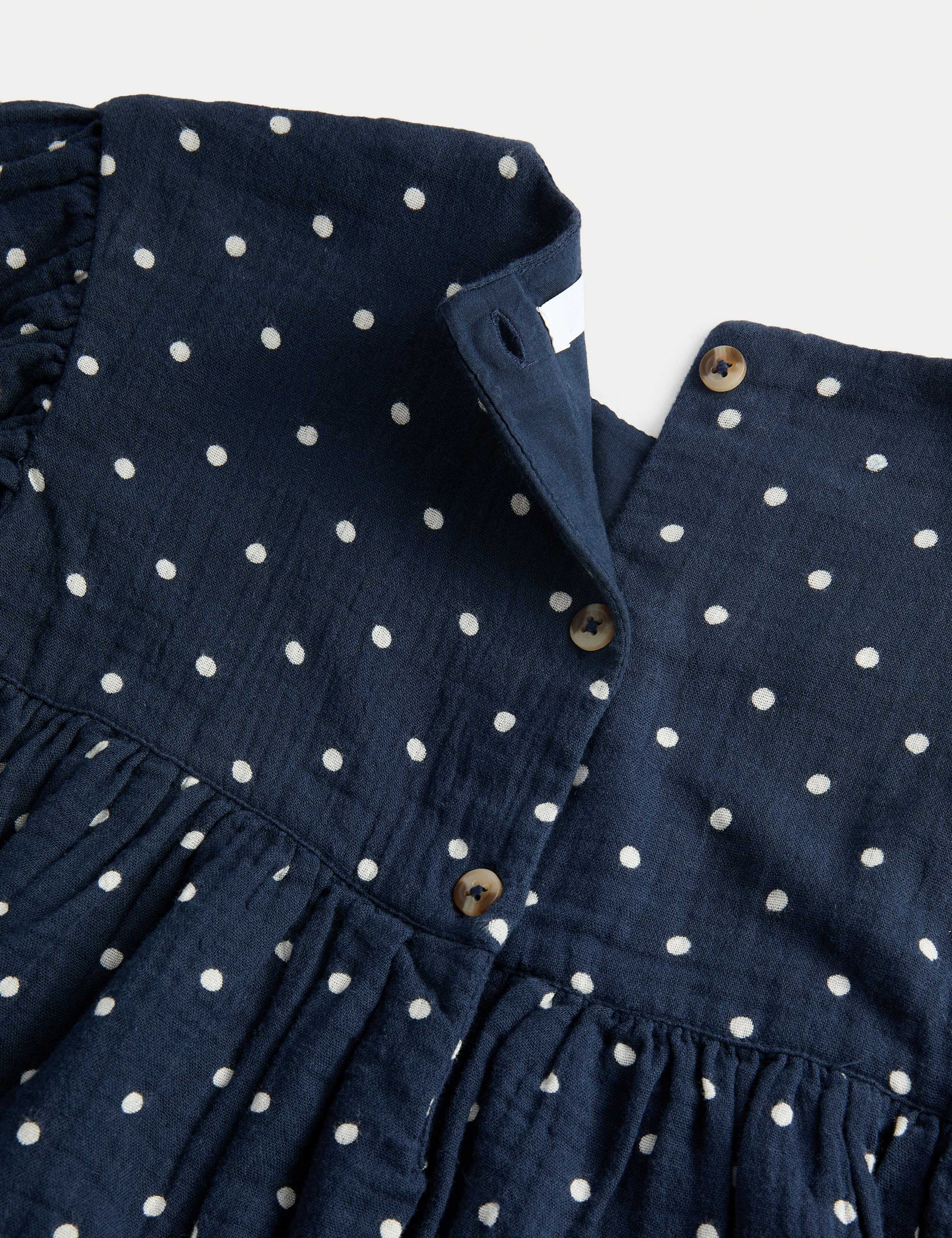 Cotton Rich Polka Dot Dress (1-8 Yrs) 3 of 3