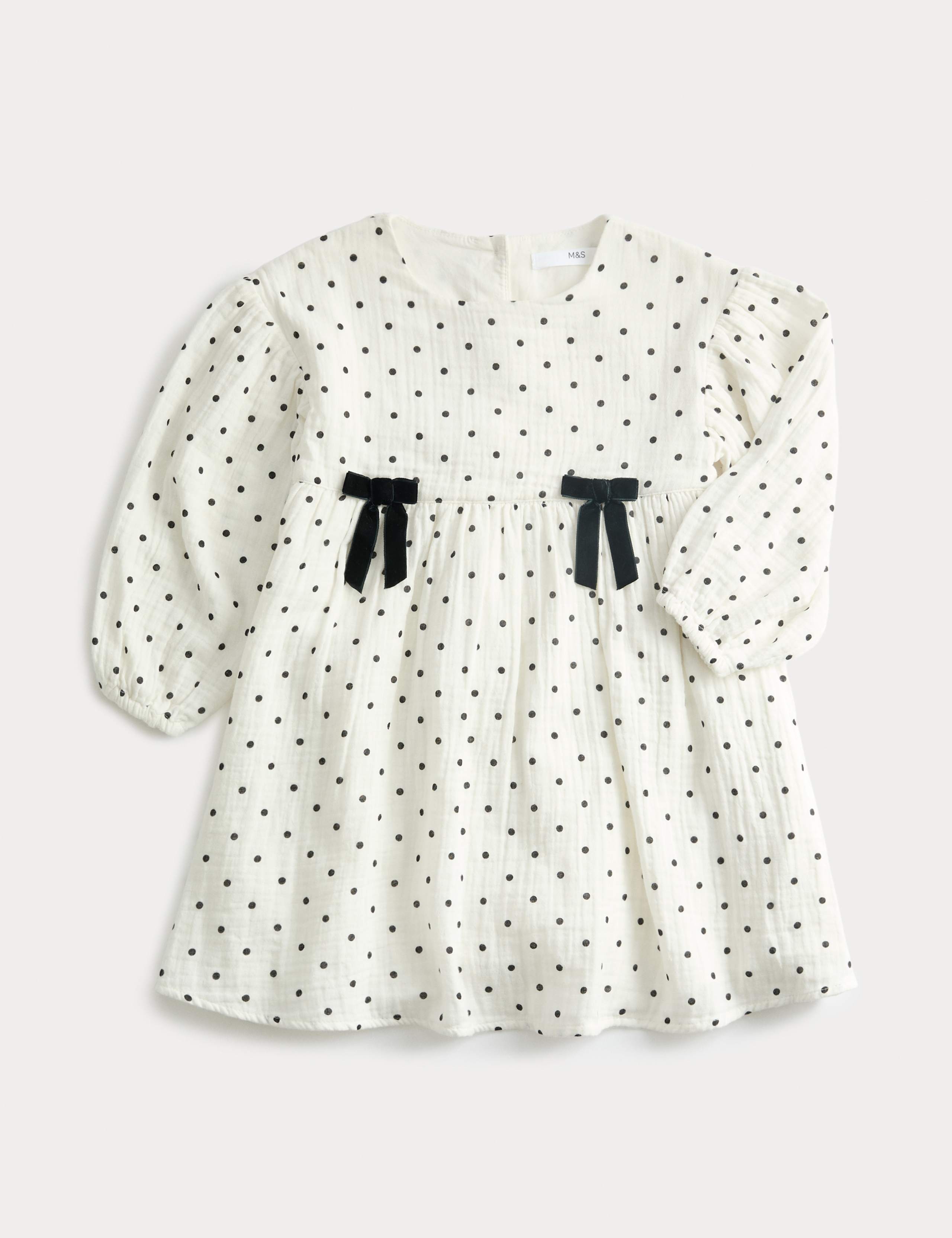 2pc Cotton Rich Polka Dot Dress (1-8 Yrs) 1 of 3