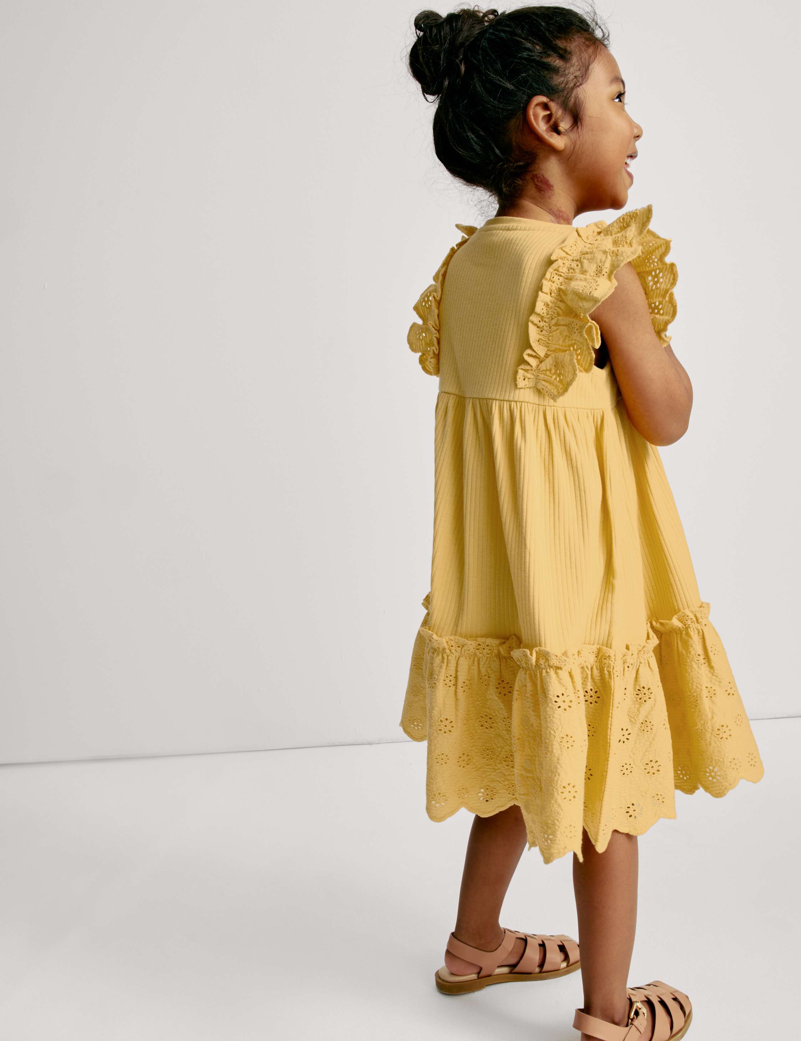 Cotton Rich Broderie Jersey Dress (1-8 Yrs) 4 of 6