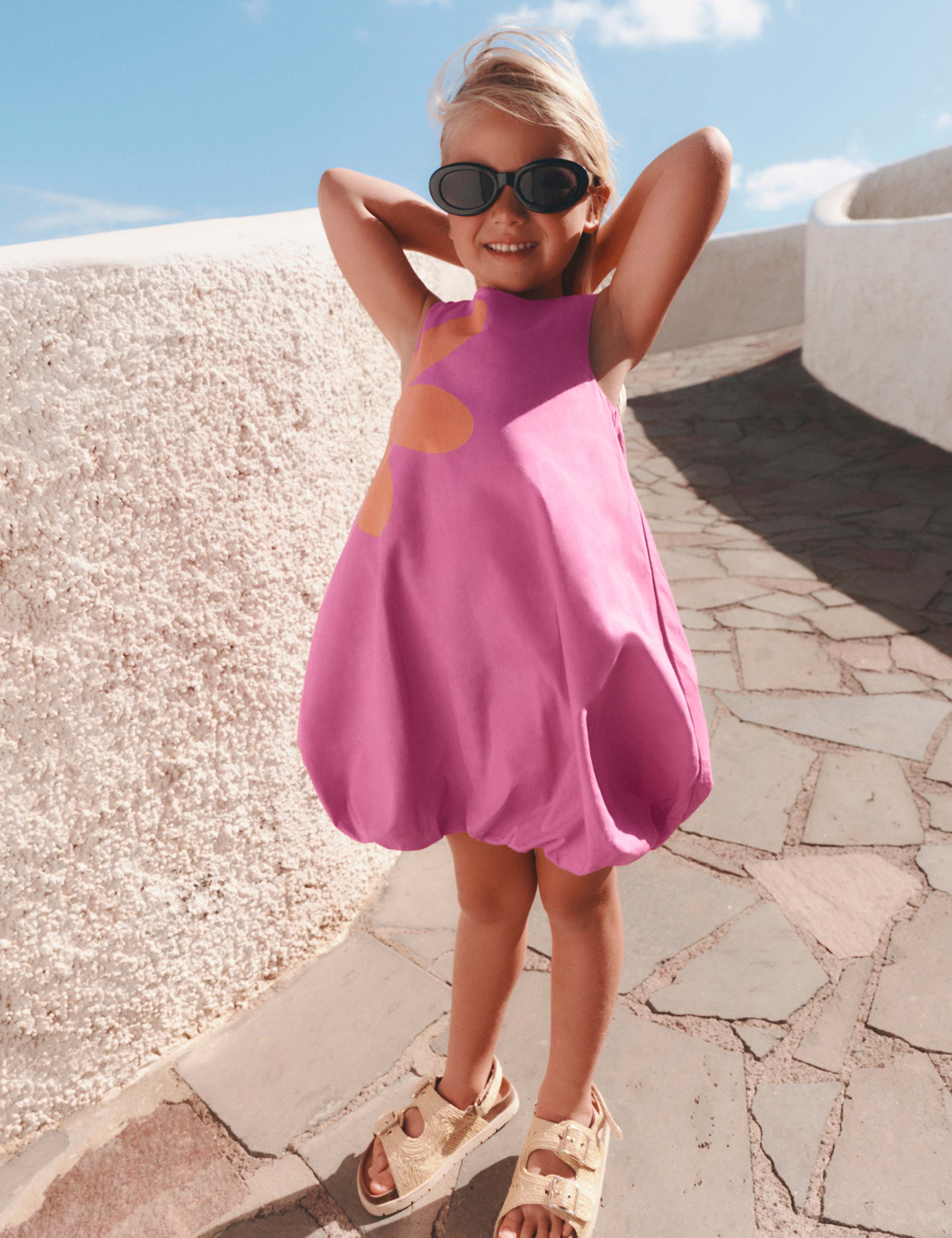 Pure Cotton Flower Puffball Dress (2-8 Yrs) 1 of 3