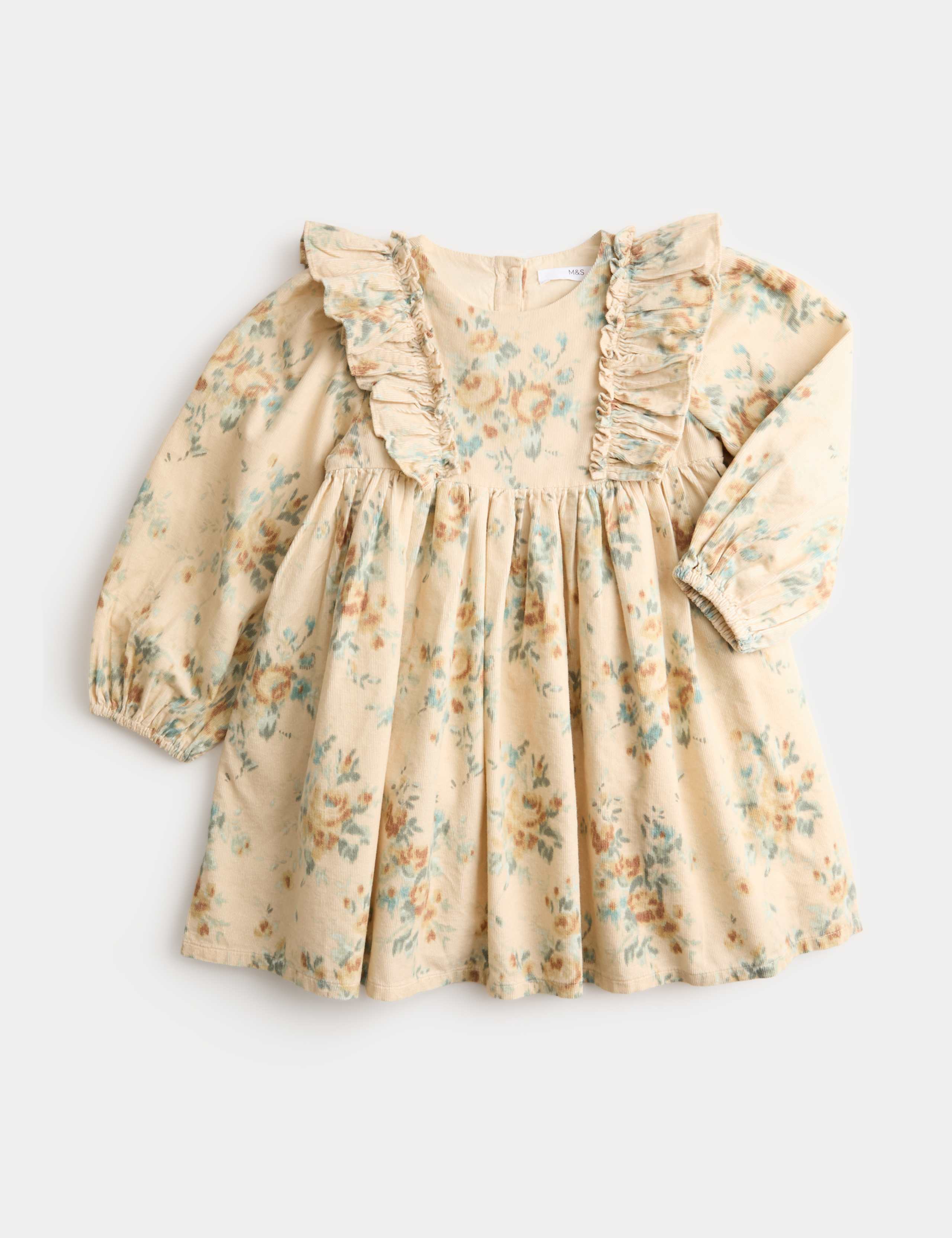 Pure Cotton Floral Frill Woven Dress (1-8 Yrs) 1 of 2