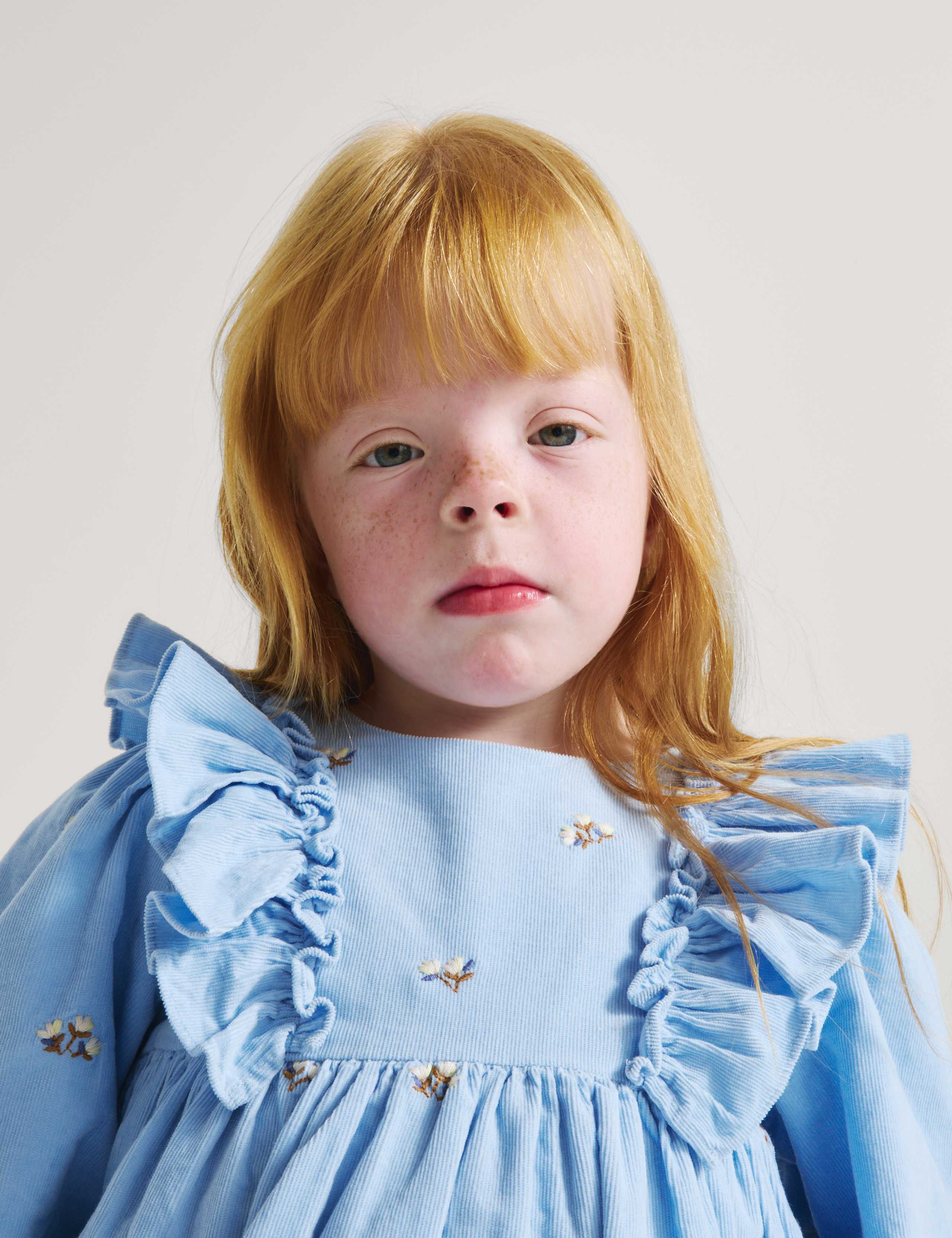 Pure Cotton Frill Floral Embroidered Dress (1-8 Yrs) 3 of 7
