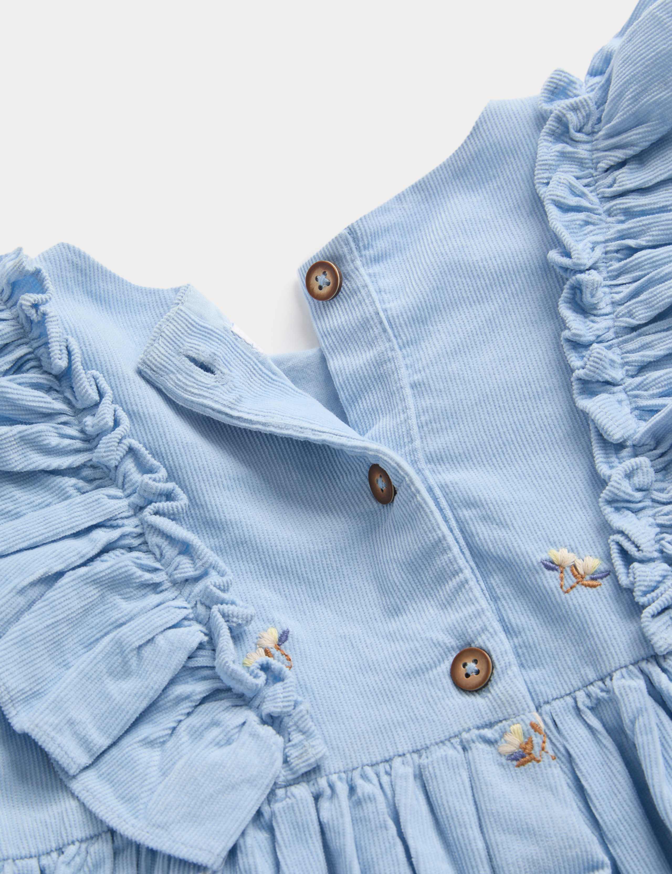 Pure Cotton Frill Floral Embroidered Dress (1-8 Yrs) 2 of 2