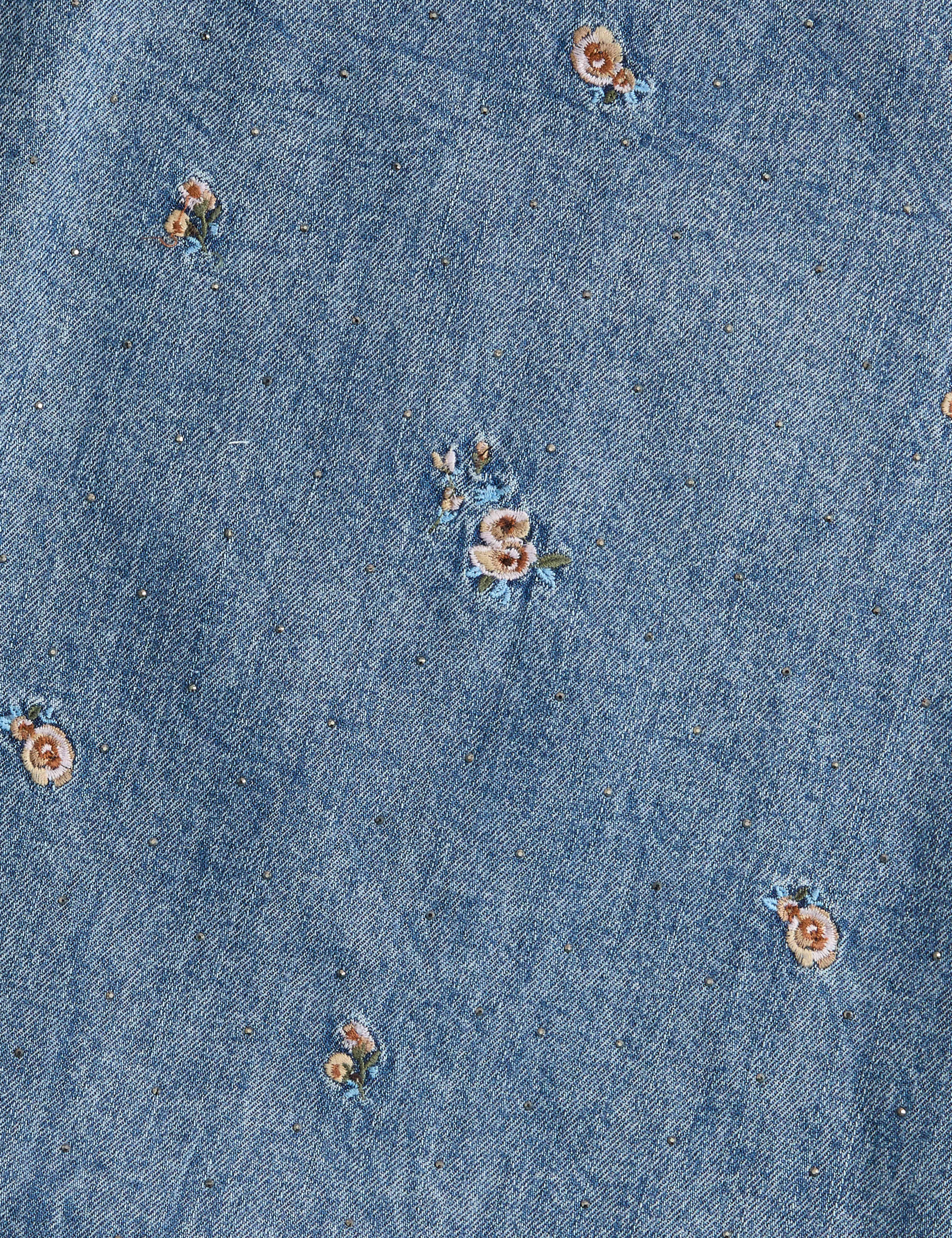 Denim Embroidered Pinafore (2-10 Years) 2 of 3