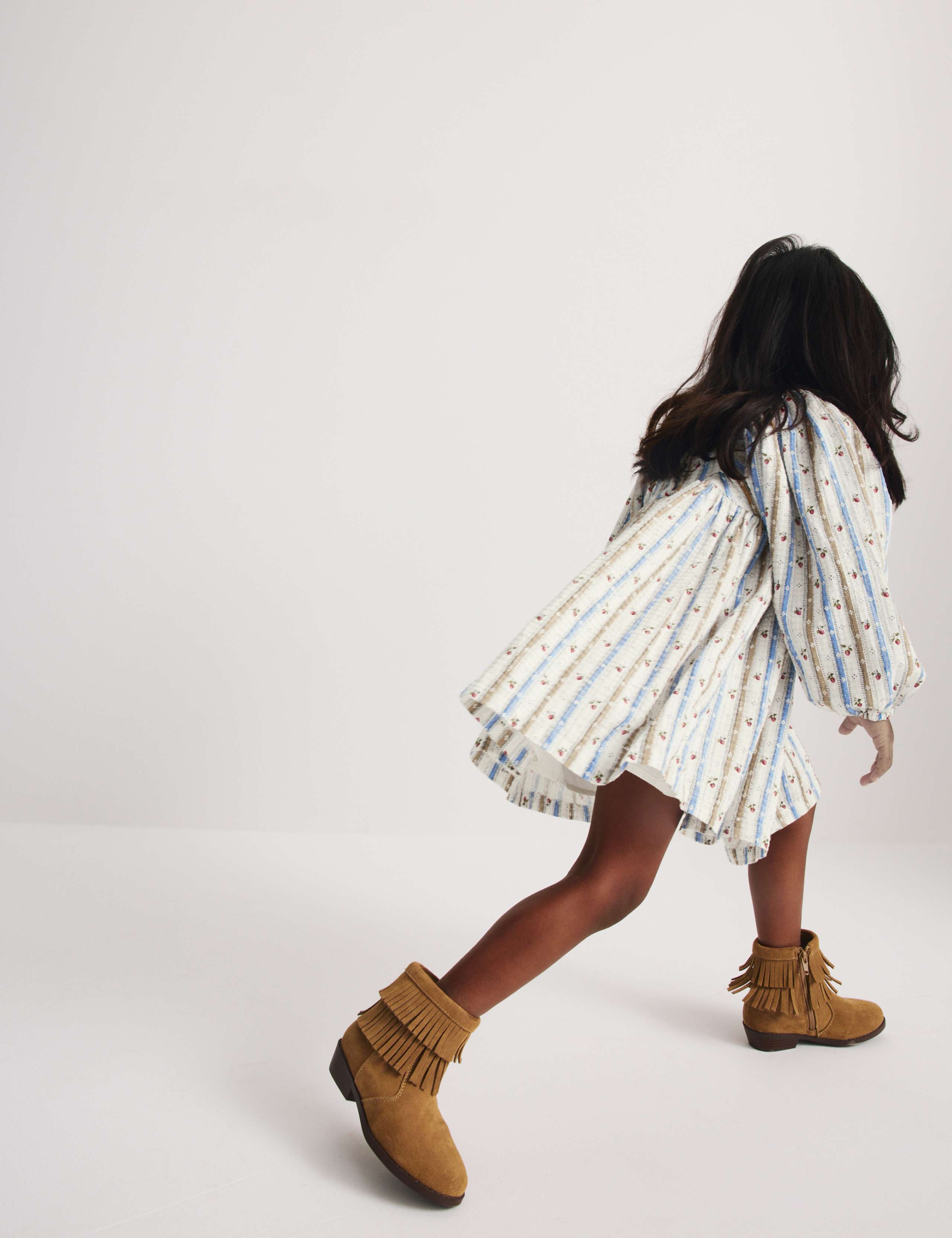 Pure Cotton Striped Floral Dress (1-8 Years) 5 of 8