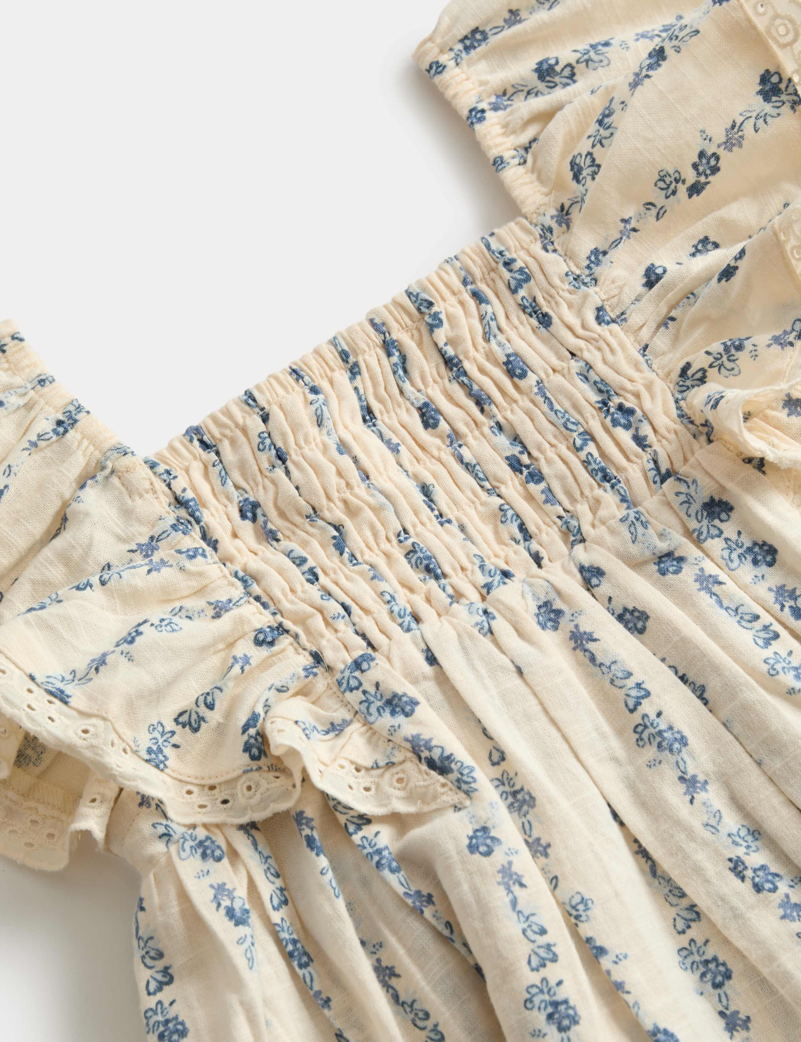 Pure Cotton Ditsy Floral Dress (2-10 Years) 2 of 2