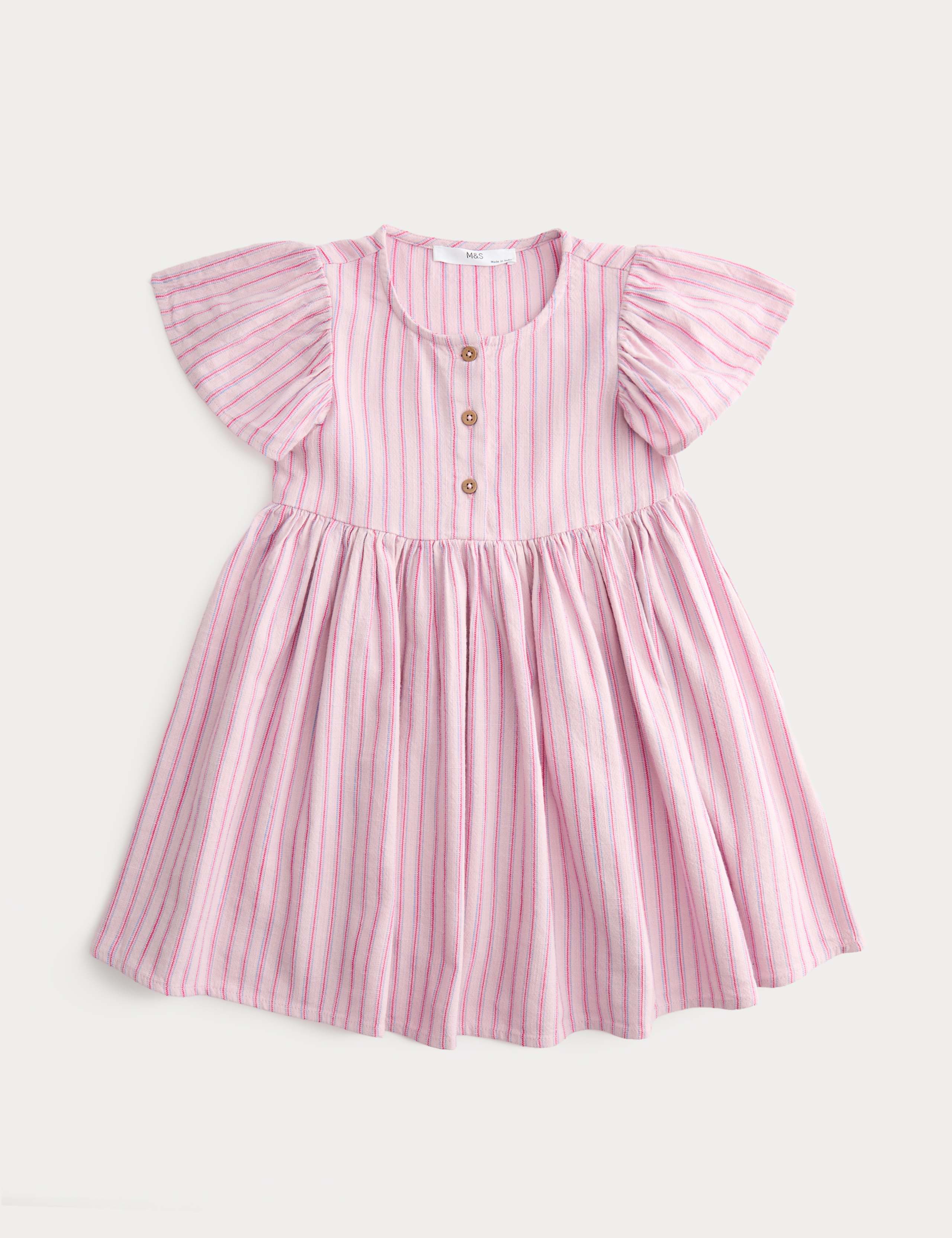 Pure Cotton Striped Dress (2-10 Yrs) 1 of 2