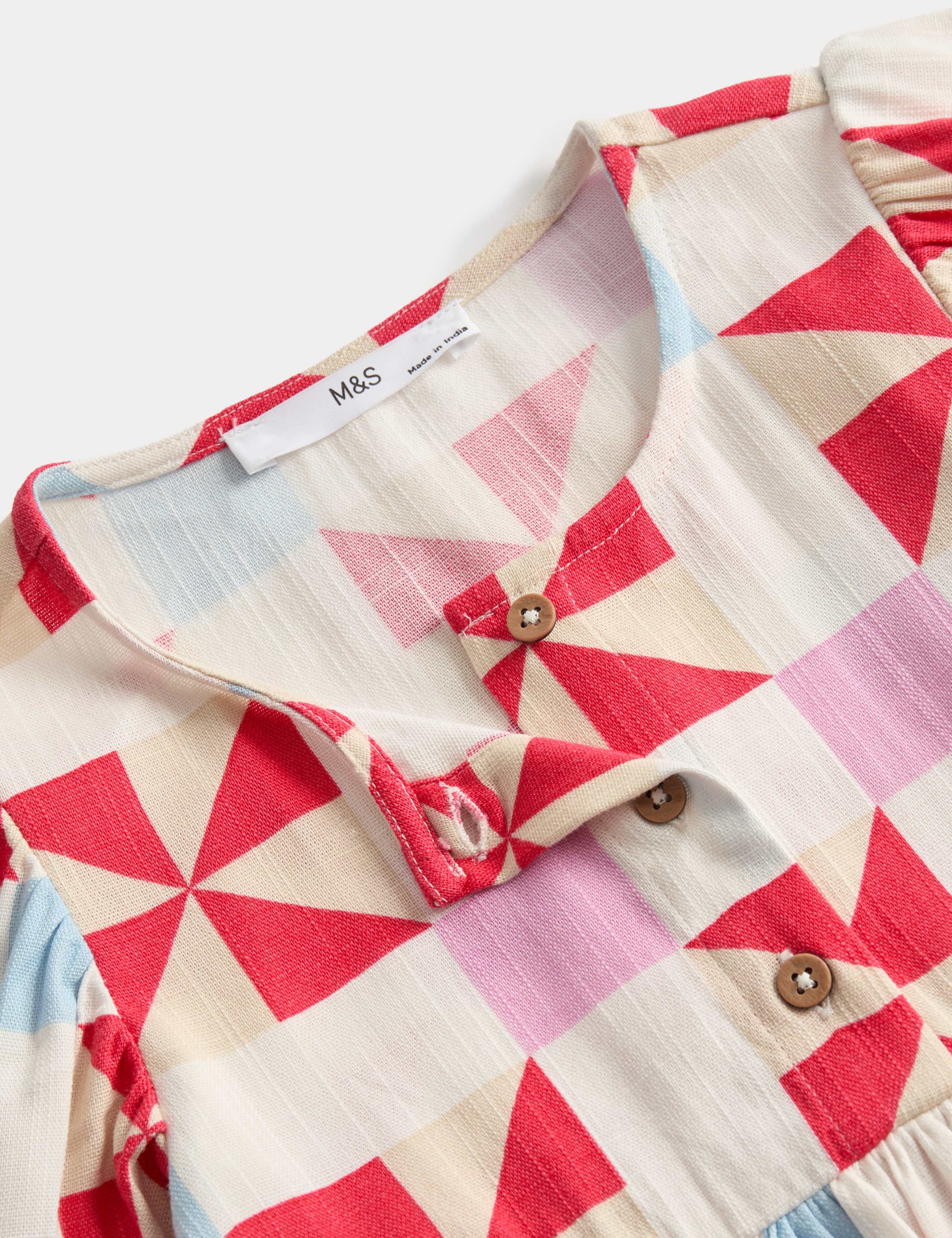 Cotton Rich Patchwork Dress (2-10 Years) 2 of 2