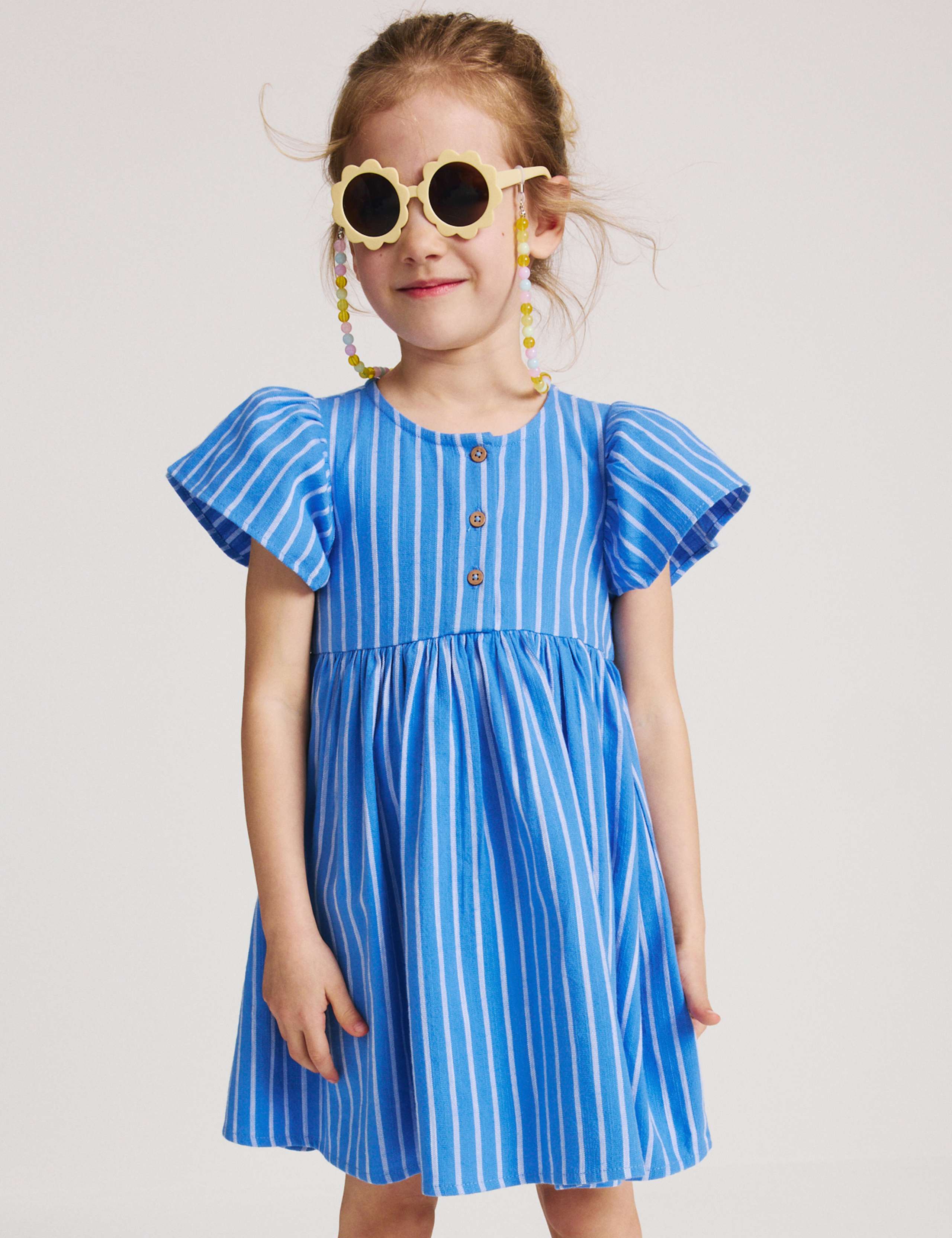 Pure Cotton Striped Dress (2-10 Yrs) 1 of 7