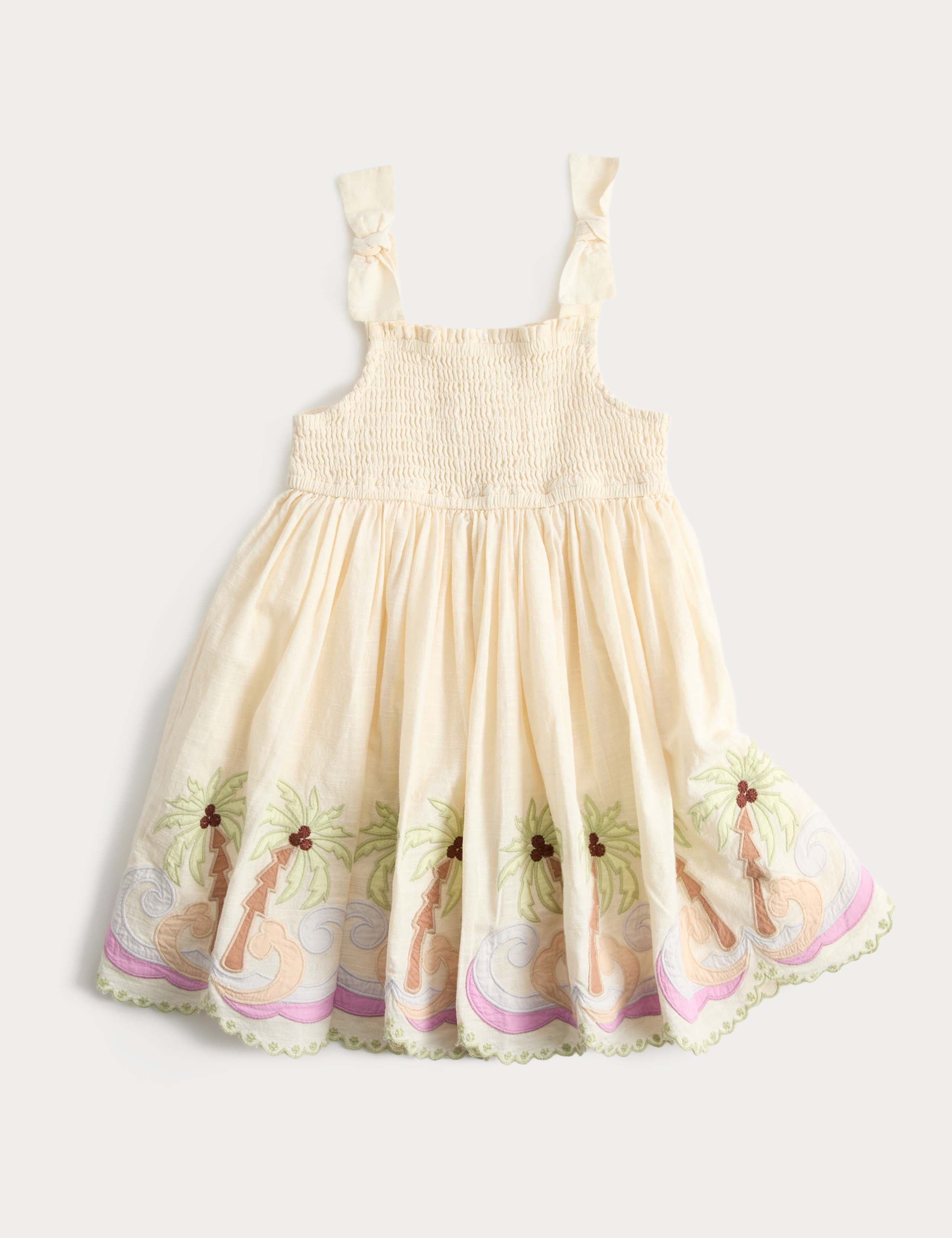 Pure Cotton Palm Tree Sleeveless Dress (2-10 Yrs) 1 of 1