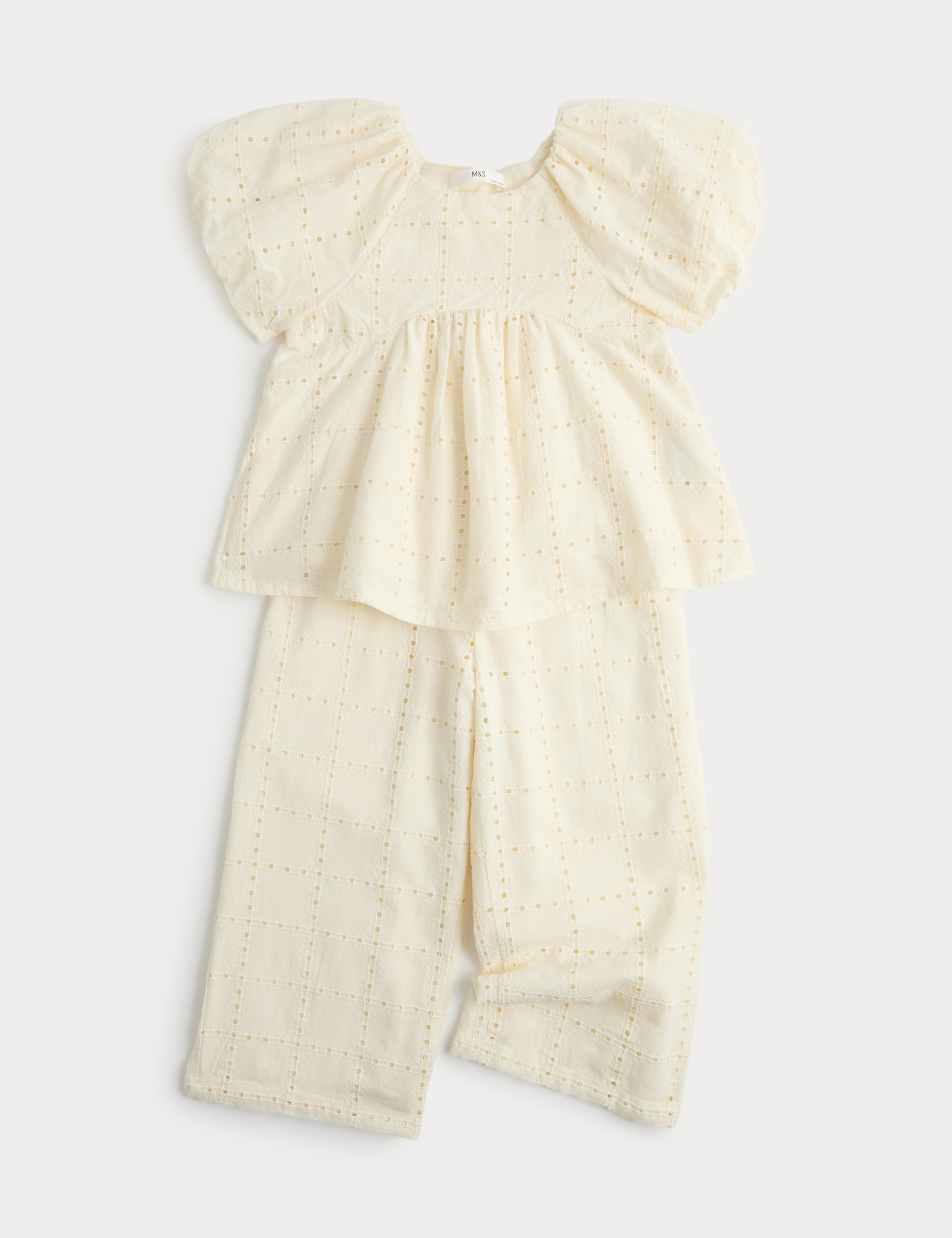 2 Piece Pure Cotton Shirred Trouser Outfit (2-10 Years) 1 of 3