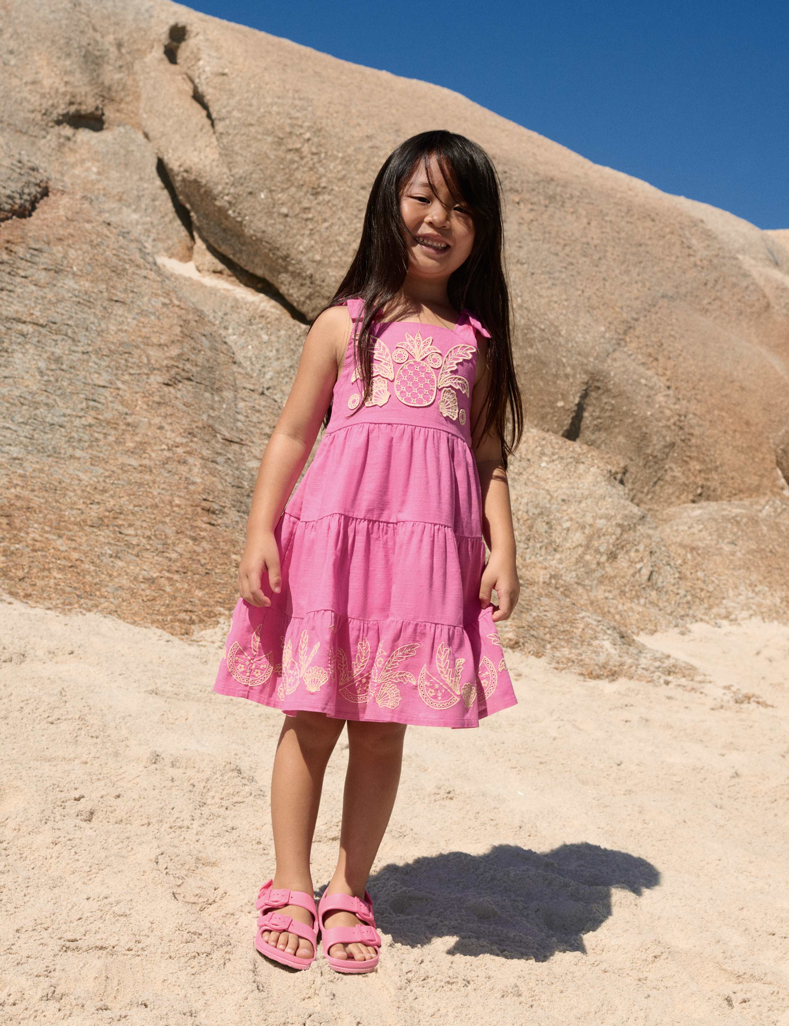 Pure Cotton Embroidered Dress (2-10 Yrs) 1 of 4