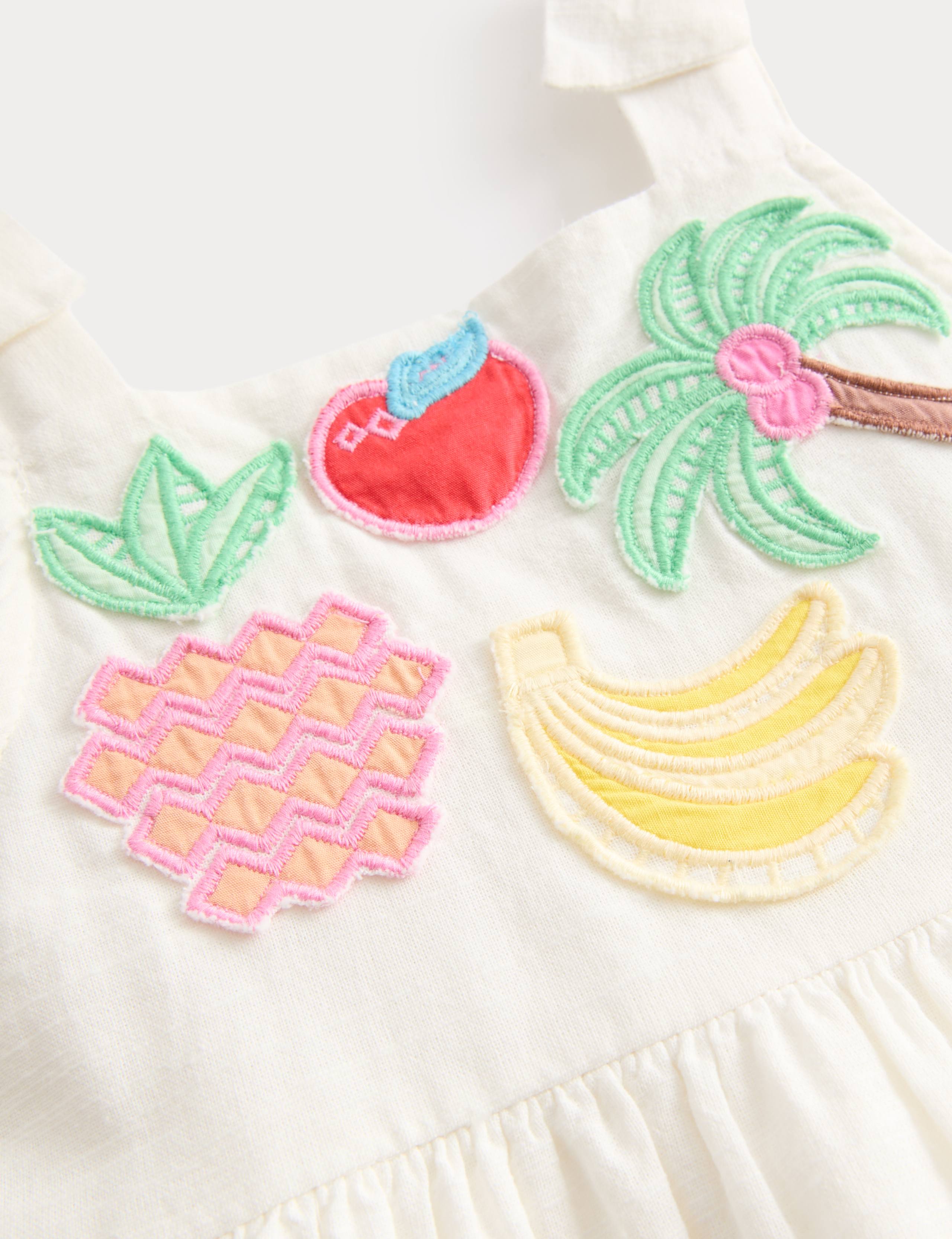 Pure Cotton Tropical Fruit Dress (2-10 Yrs) 2 of 3