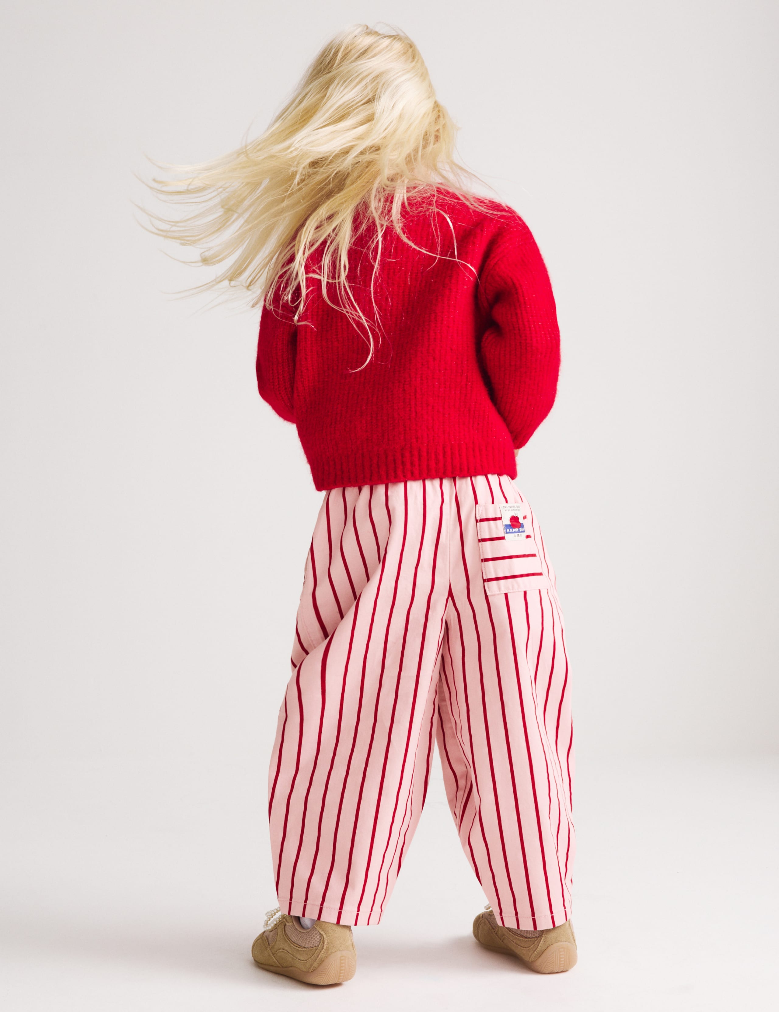Cotton Rich Woven Striped Balloon Trousers (2-8 Yrs) 4 of 7