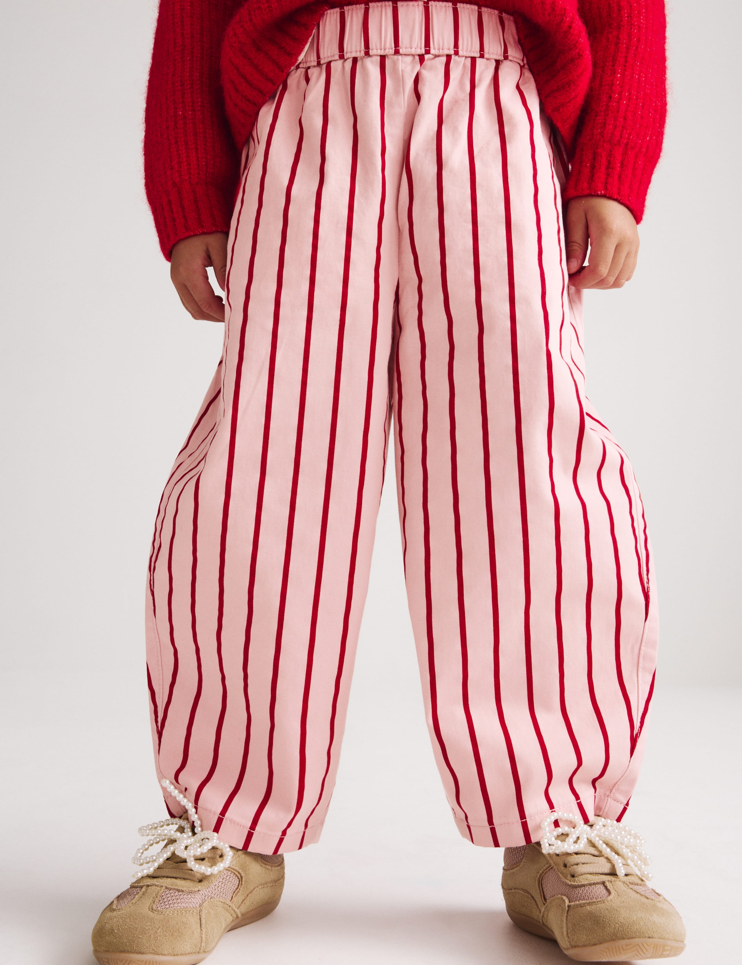 Cotton Rich Woven Striped Balloon Trousers (2-8 Yrs) 6 of 7