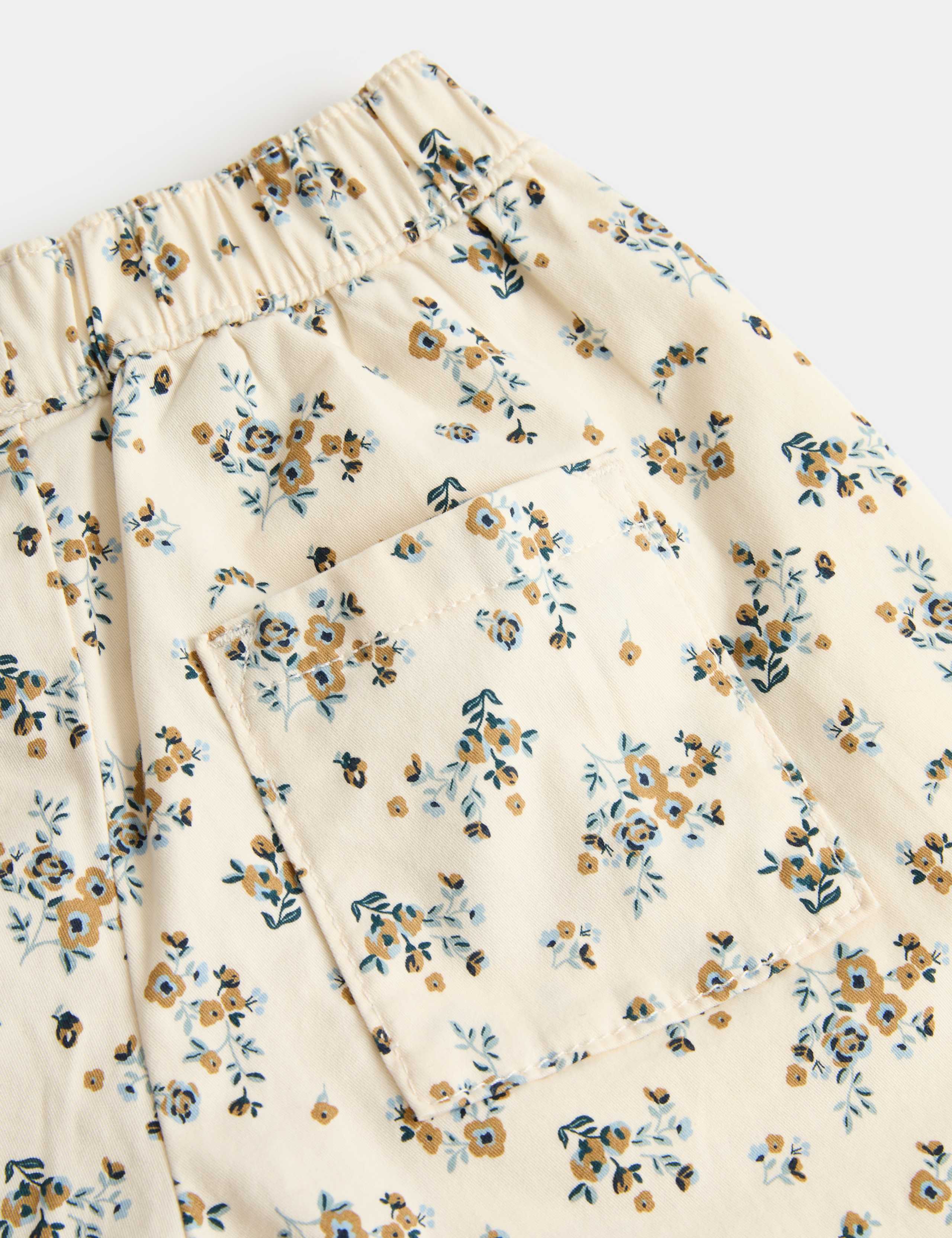 Cotton Rich Floral Woven Balloon Trousers (2-8 Yrs) 2 of 2