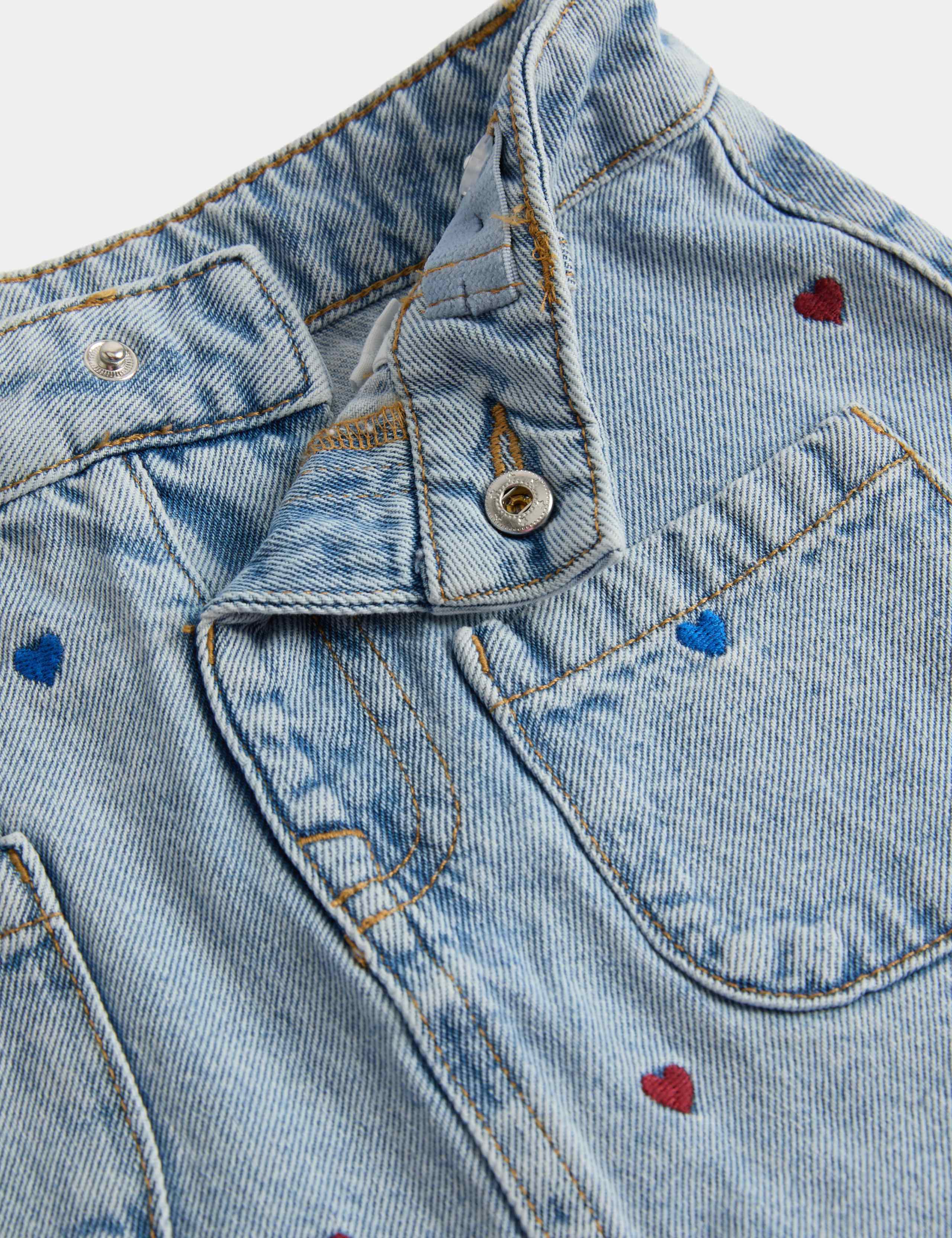Heart Embroidered Denim Skirt with Tights (2-8 Yrs) 2 of 2
