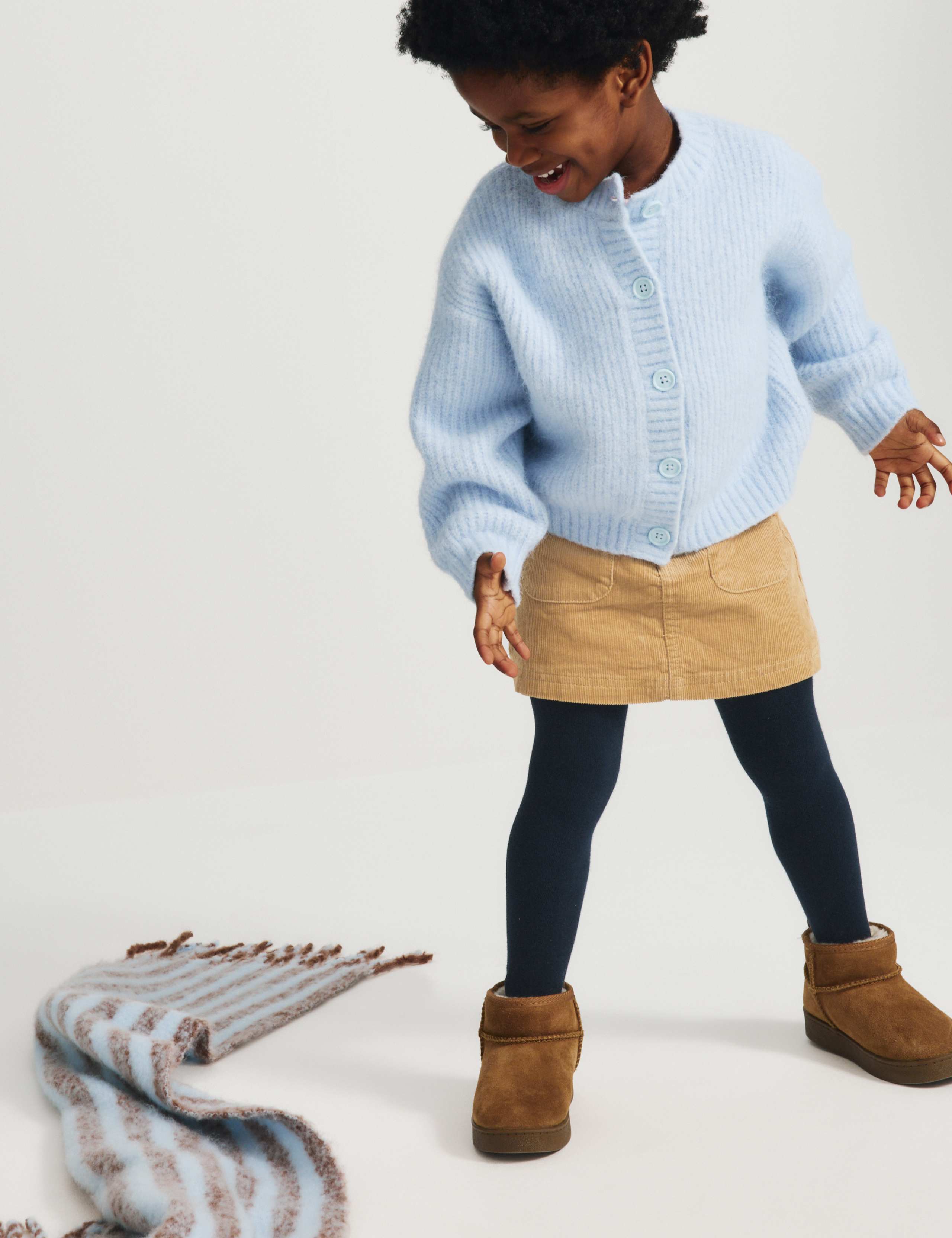 2 Piece Cotton Cord Mini Skirt with Tights (2-8 Yrs) 6 of 6