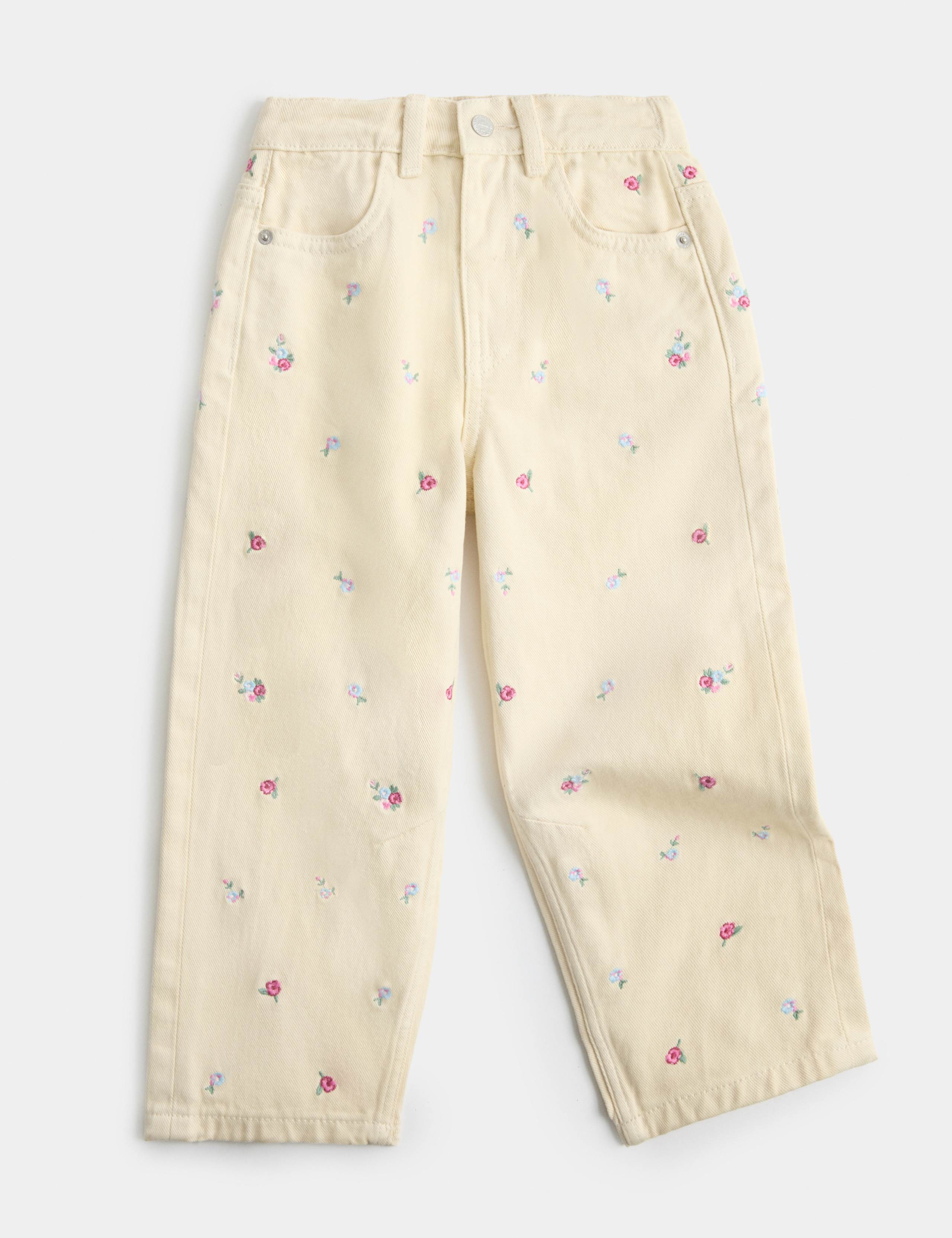 Barrel Denim Embroidered Jeans (2-8 Yrs) 2 of 7