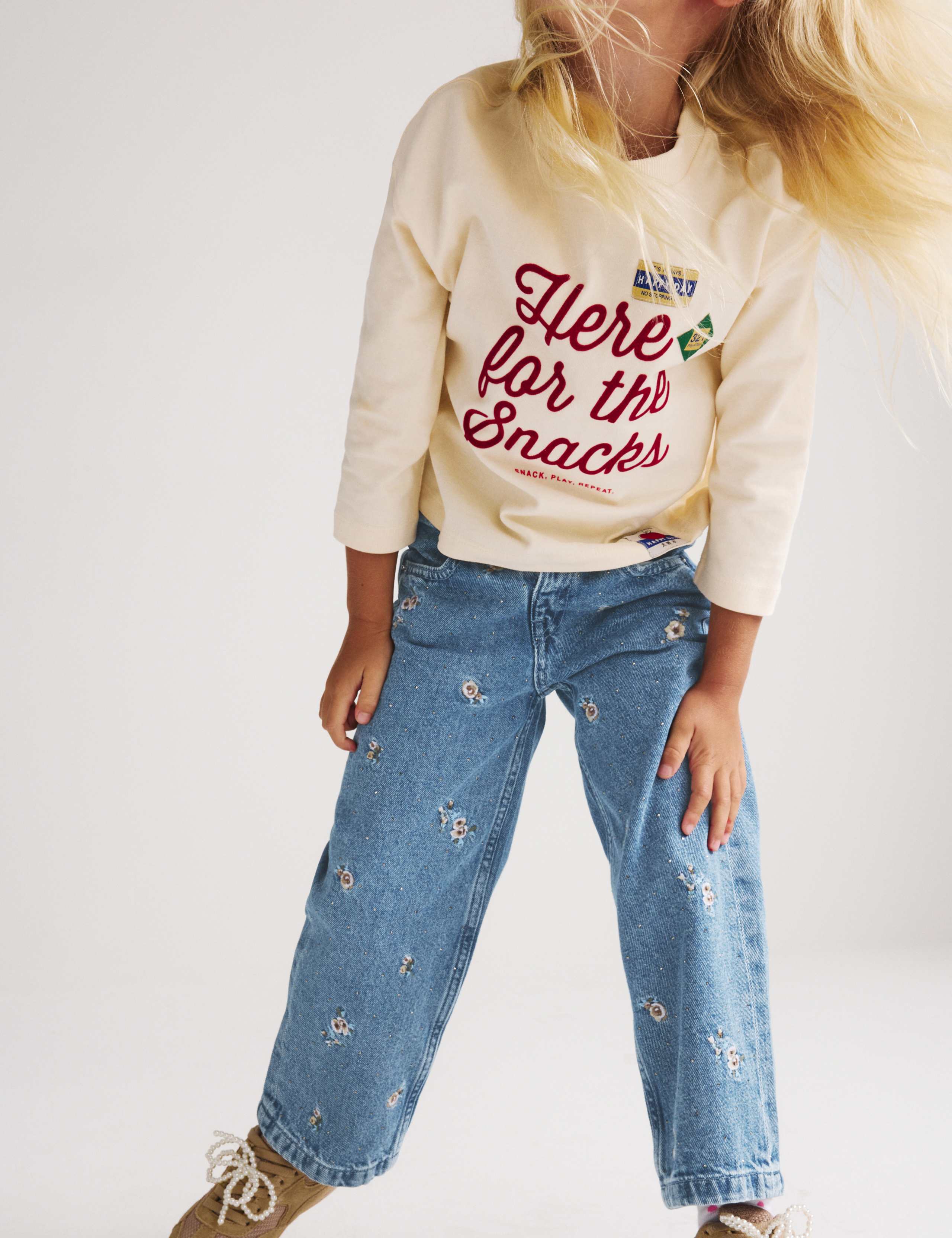 Floral Embroidered Denim Jeans (2-8 Yrs) 6 of 7