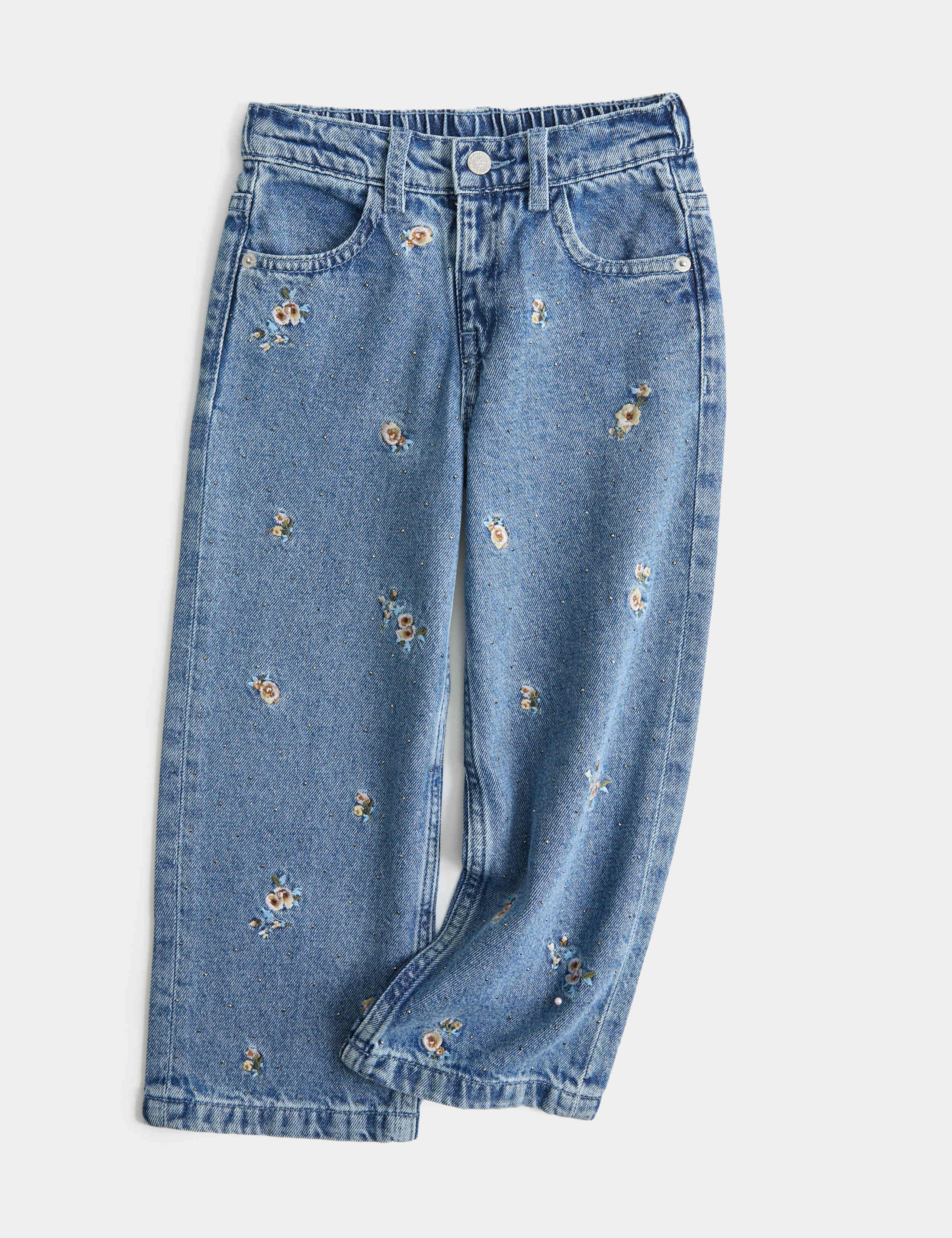 Floral Embroidered Denim Jeans (2-8 Yrs) 2 of 7