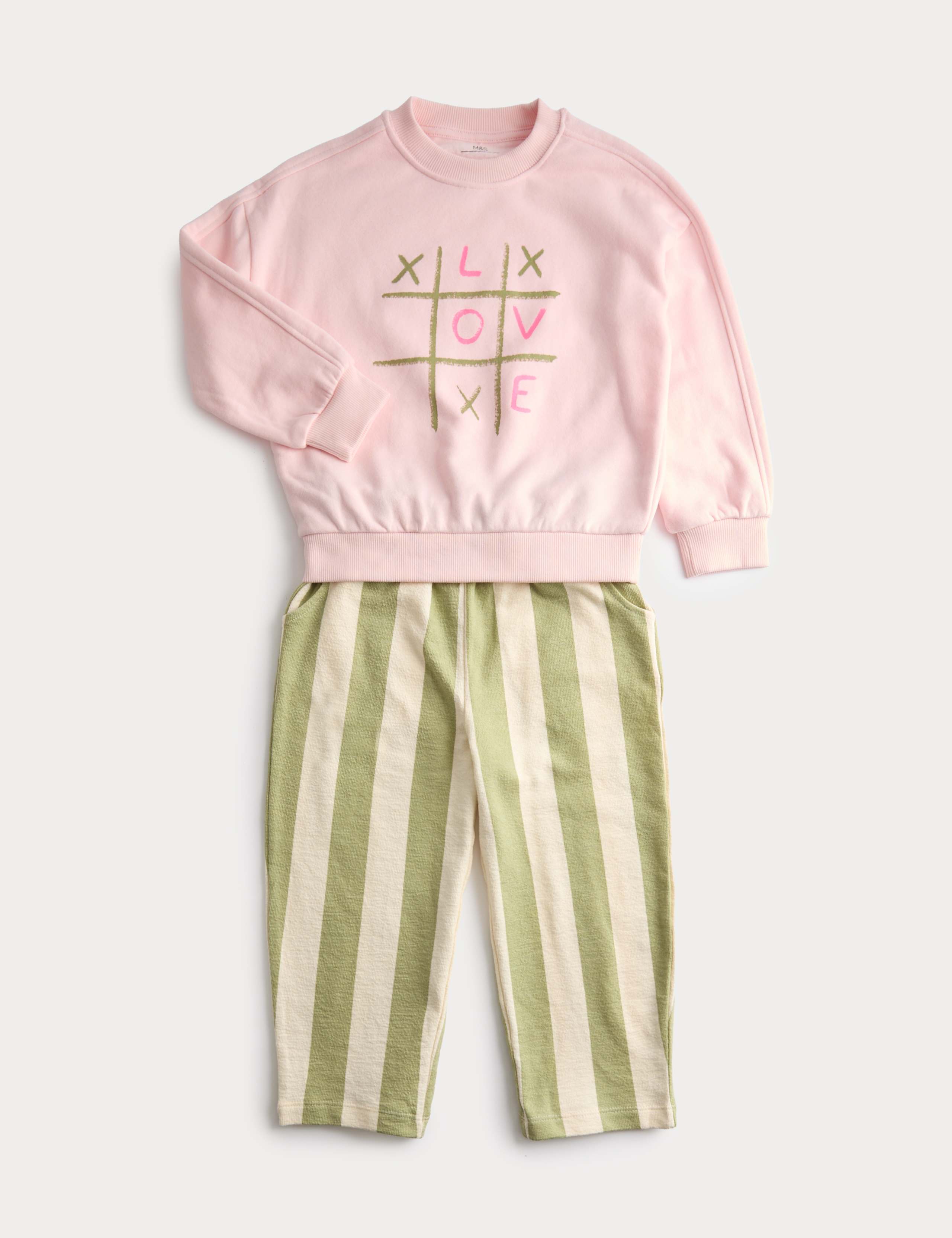 2 Piece Cotton Rich Striped Top & Trousers Outfit (12 Months-8 Years) 2 of 7