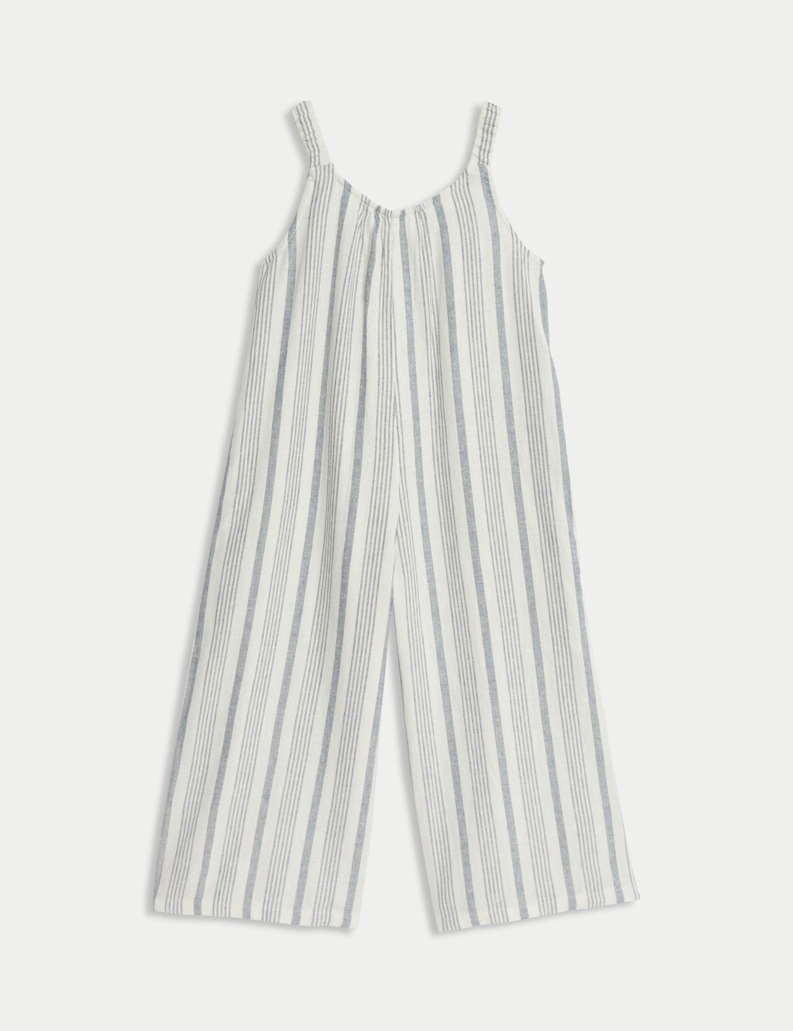 Linen Rich Striped Jumpsuit (2-16 Yrs) 1 of 1