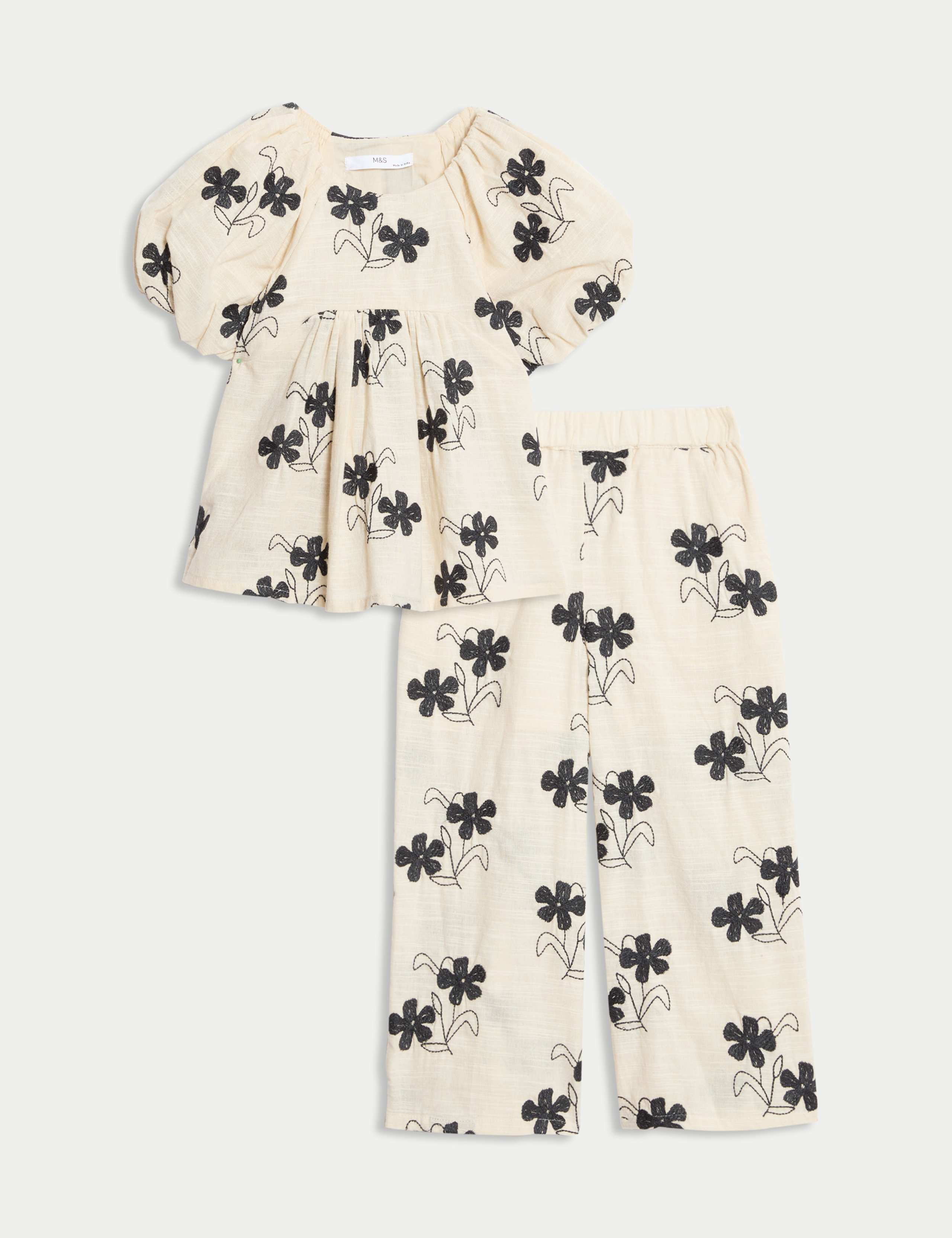 Pure Cotton Floral Woven Outfit (2-8 Yrs) 2 of 5