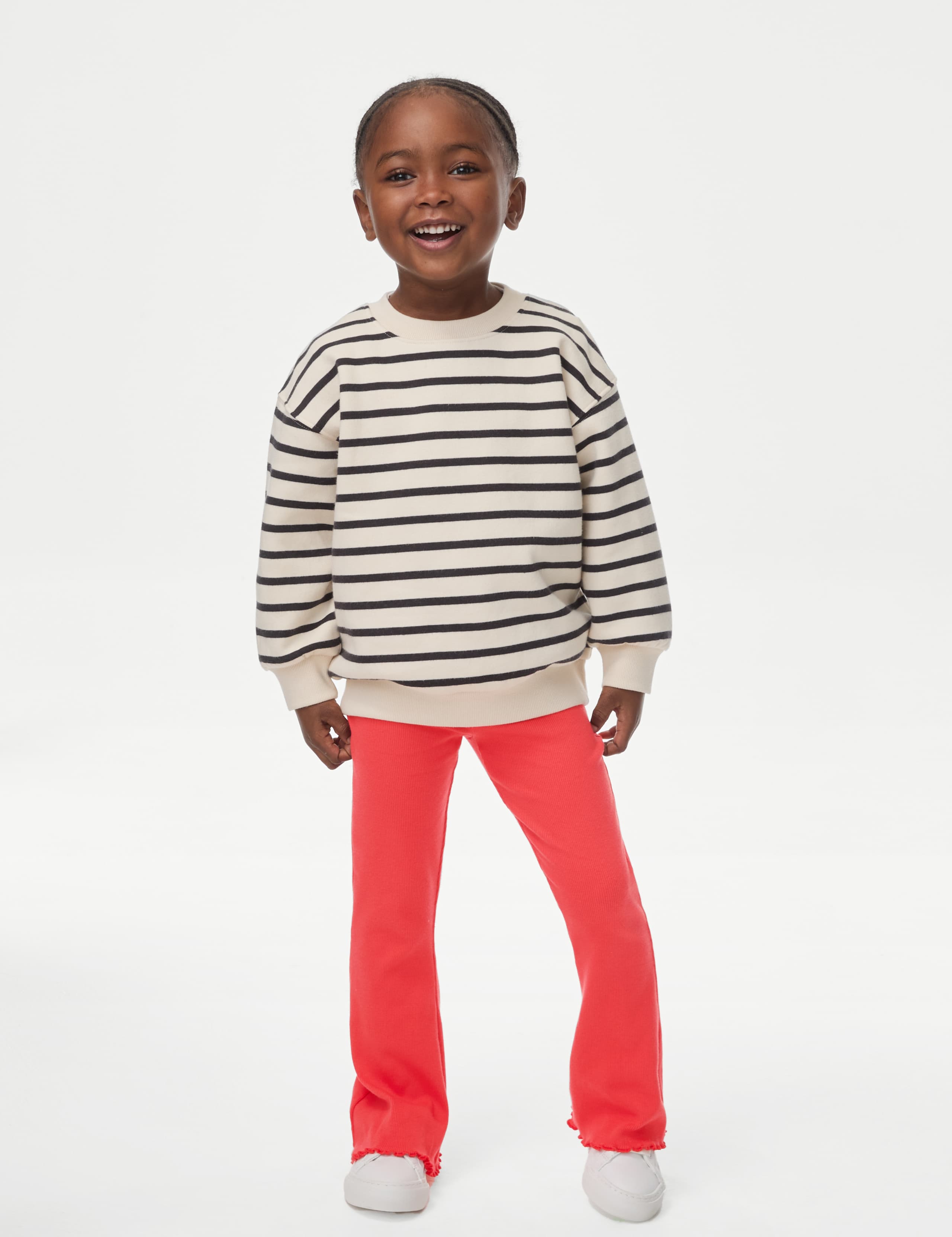 Cotton Rich Ribbed Flared Leggings (2-8 Yrs) 3 of 5