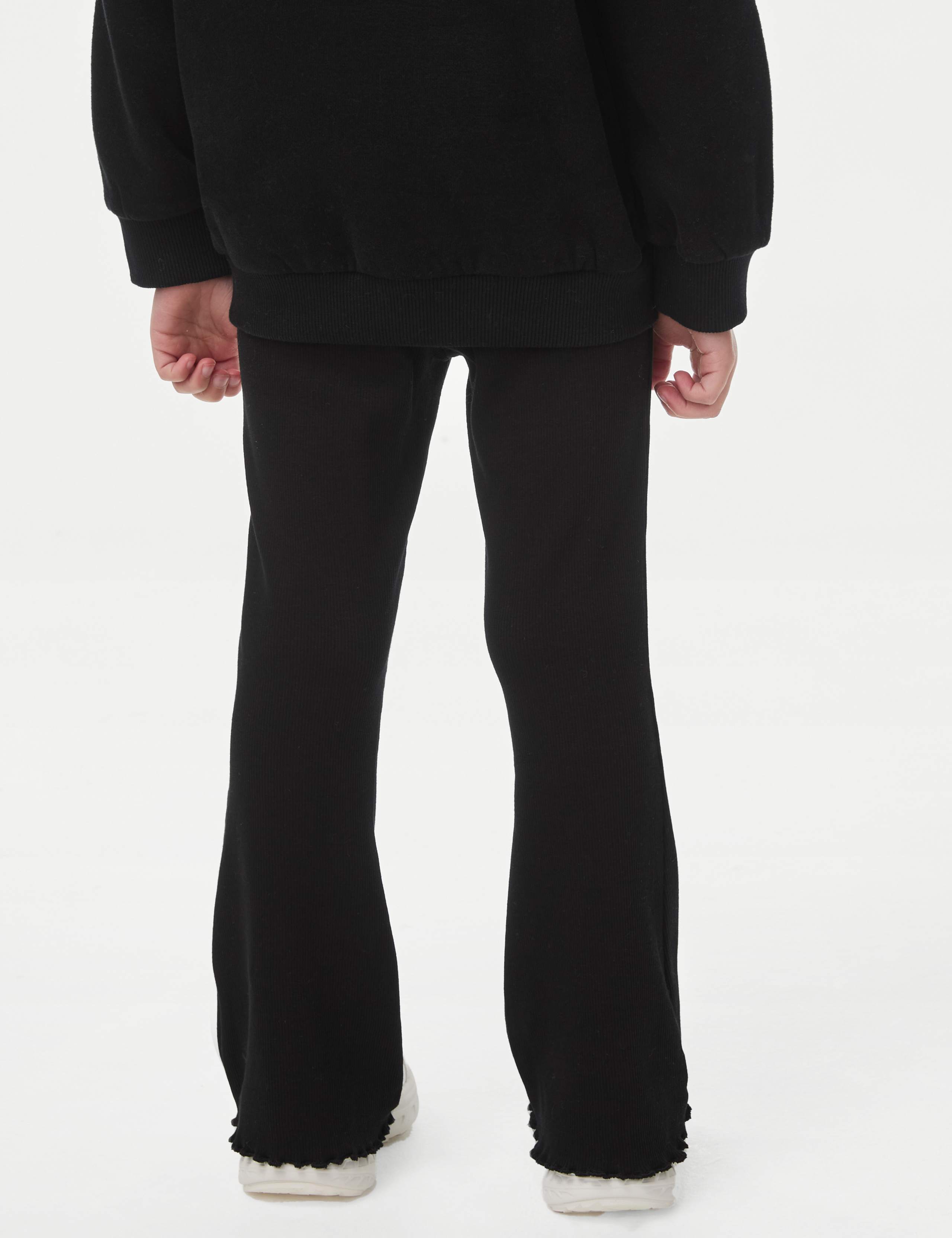 Cotton Rich Ribbed Flared Leggings (2-8 Yrs) 5 of 5