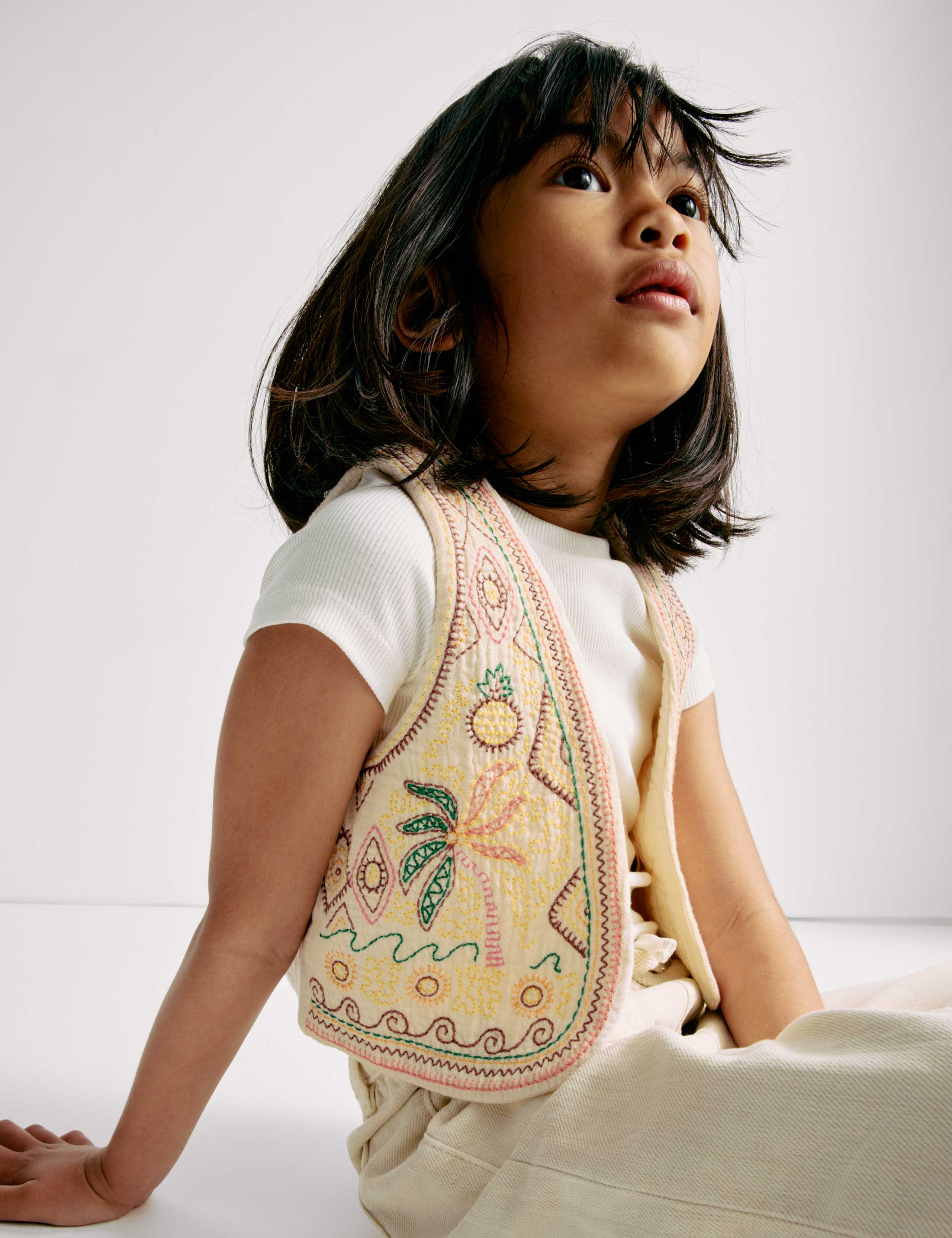 Pure Cotton Embroidered Vest (2-16 Yrs) 1 of 6