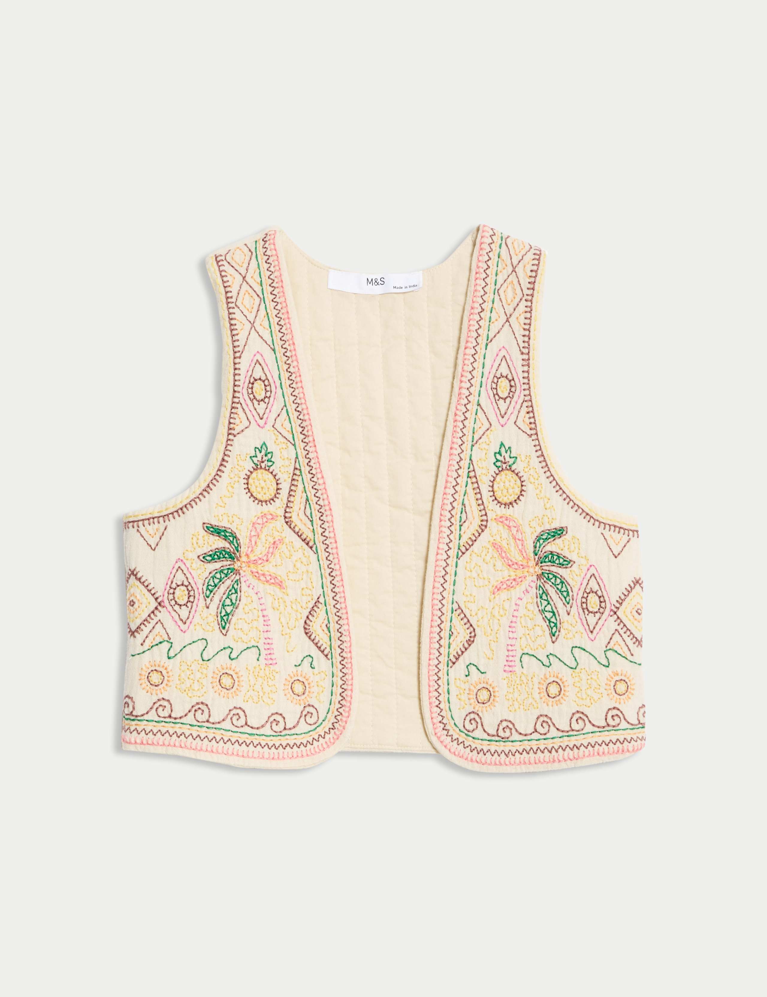 Pure Cotton Embroidered Vest (2-16 Yrs) 2 of 6
