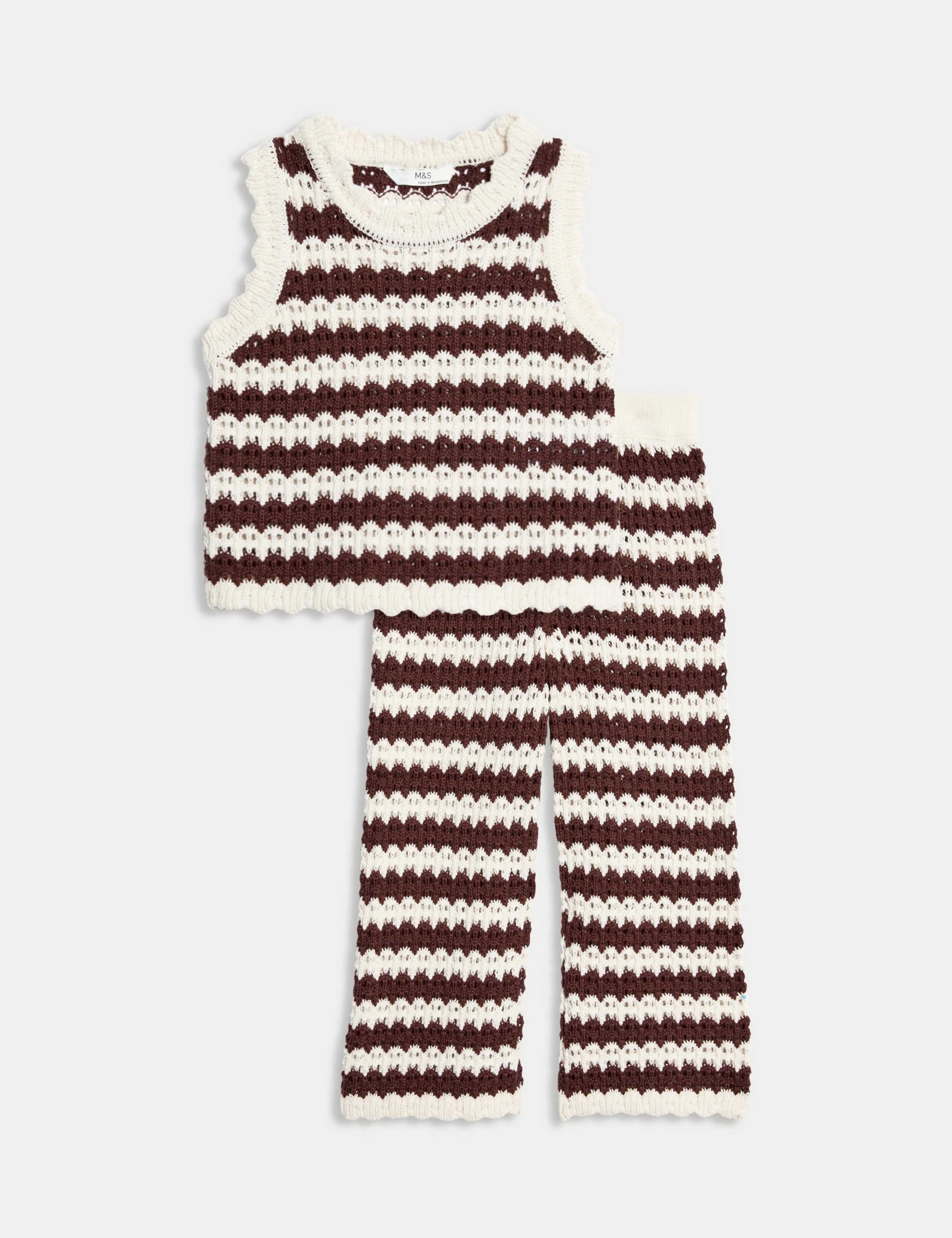 Pure Cotton Striped Top & Bottom Outfit (2-16 Years) 2 of 2