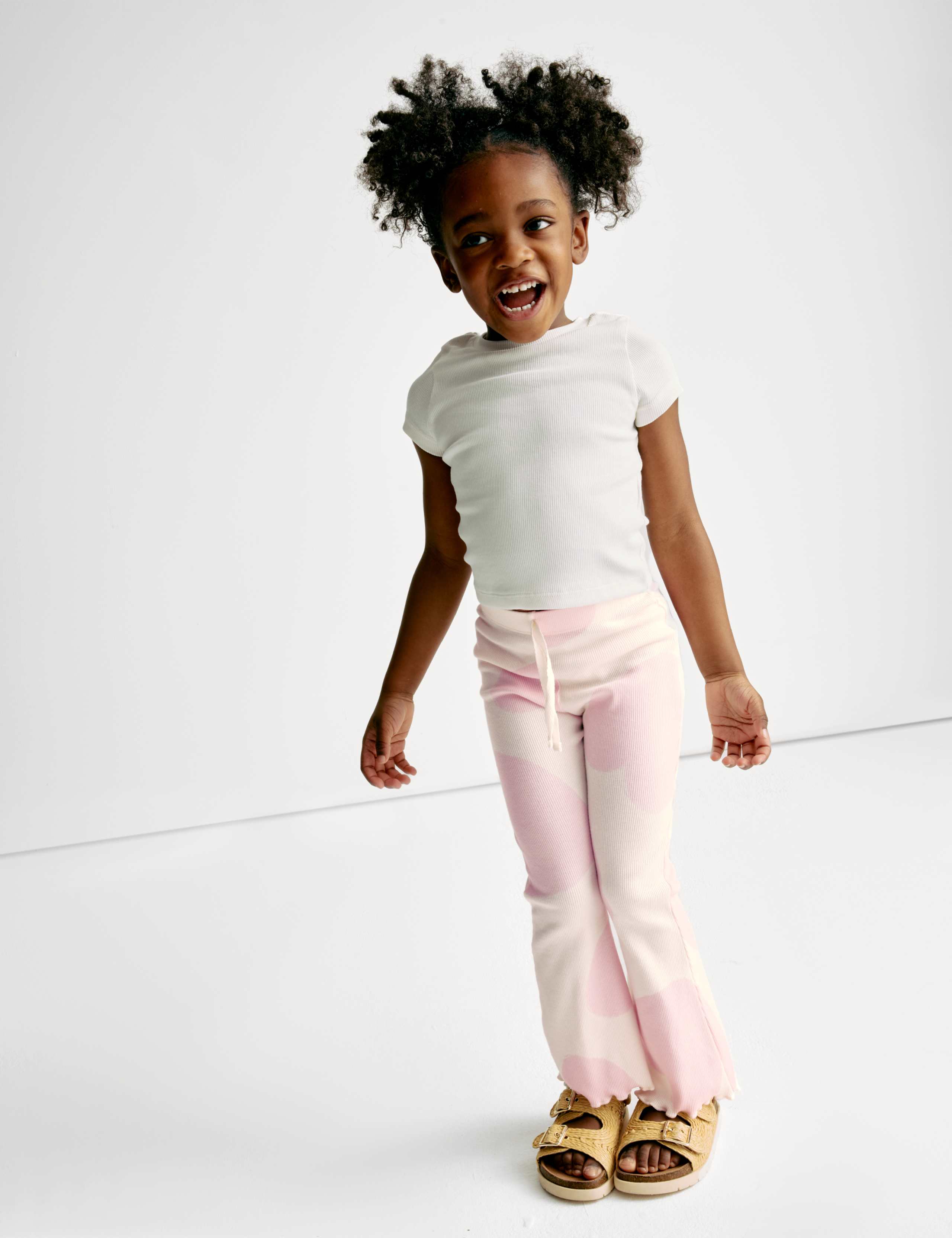 Cotton Rich Heart Print Flared Leggings (2-8 Yrs) 1 of 6