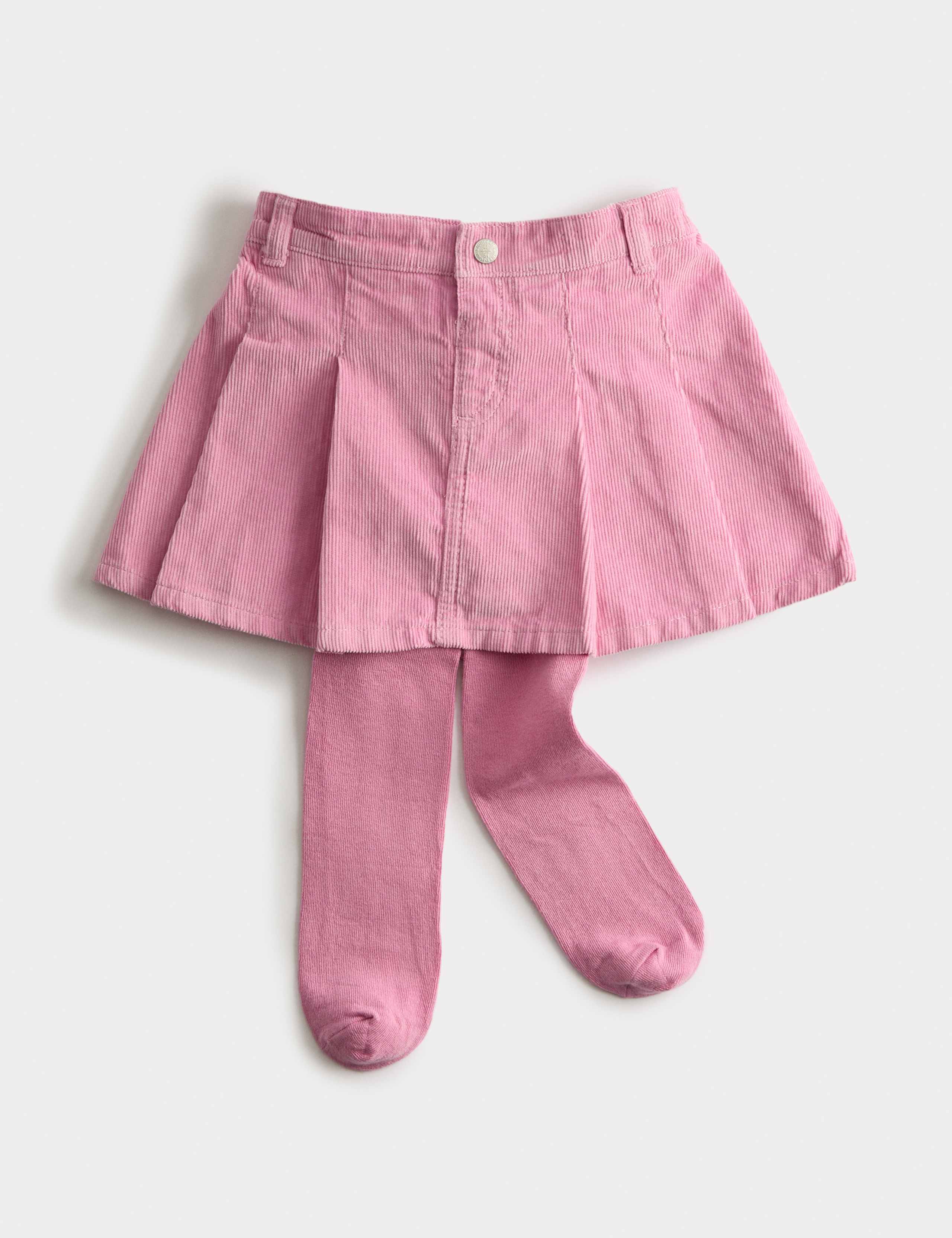 Corduroy Pleated Skirt & Tights (2-8 Yrs) 1 of 3
