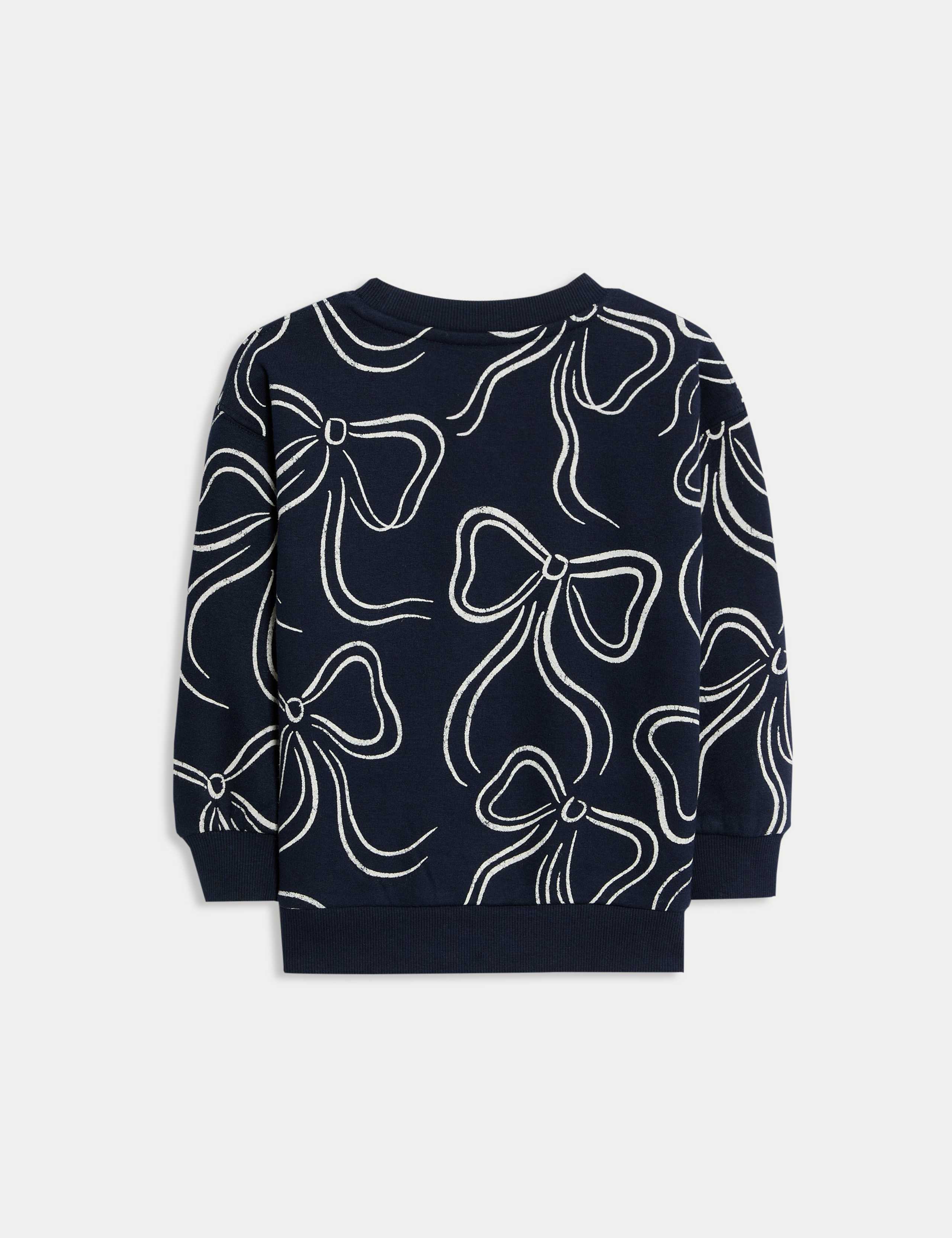 Cotton Rich Bow Sweatshirt (2-8 Yrs) 2 of 2