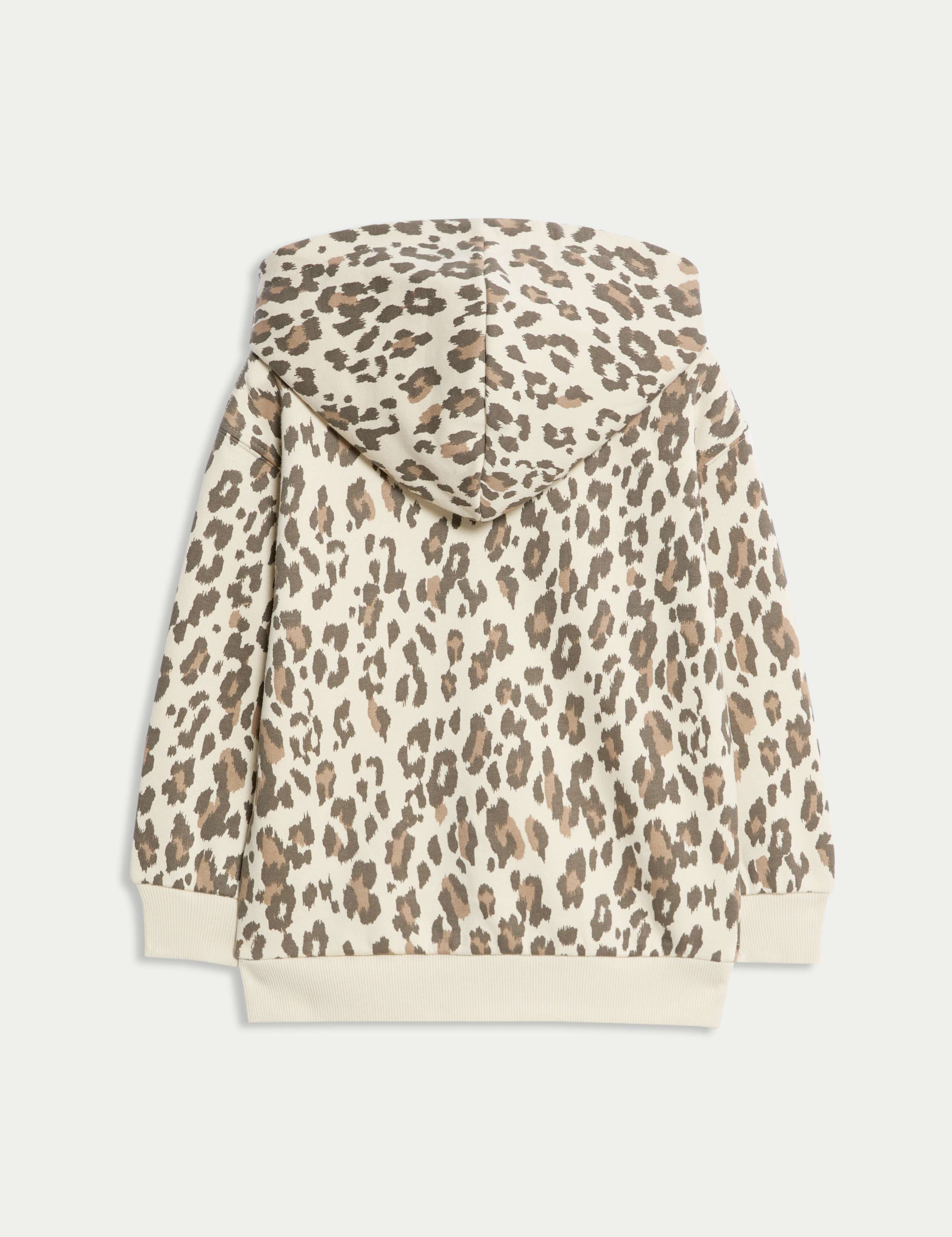 Cotton Rich Leopard Zip Hoodie (2-8 Yrs) 2 of 2