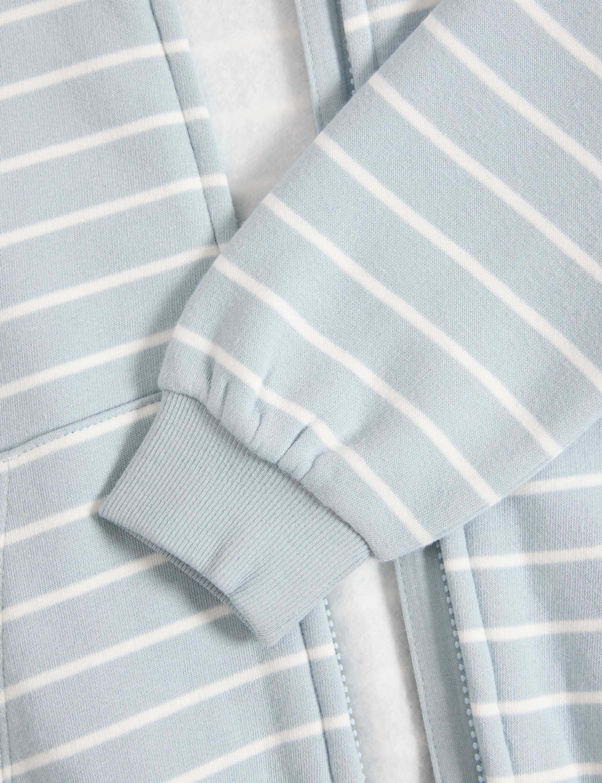 Cotton Rich Striped Zip Hoodie (2-8 Yrs) 2 of 3
