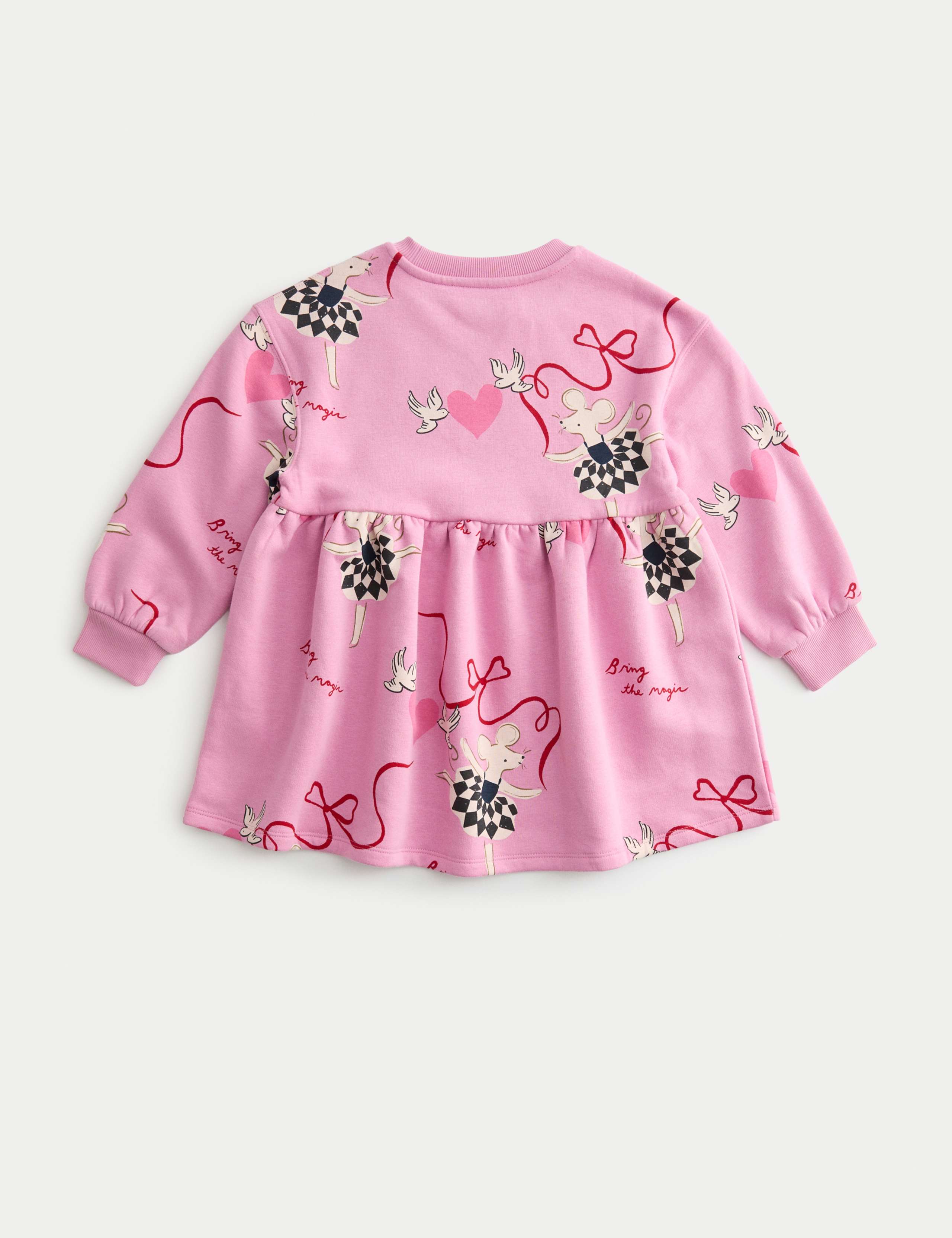 Cotton Rich Printed Sweatshirt Dress (2-8 Yrs) 2 of 3