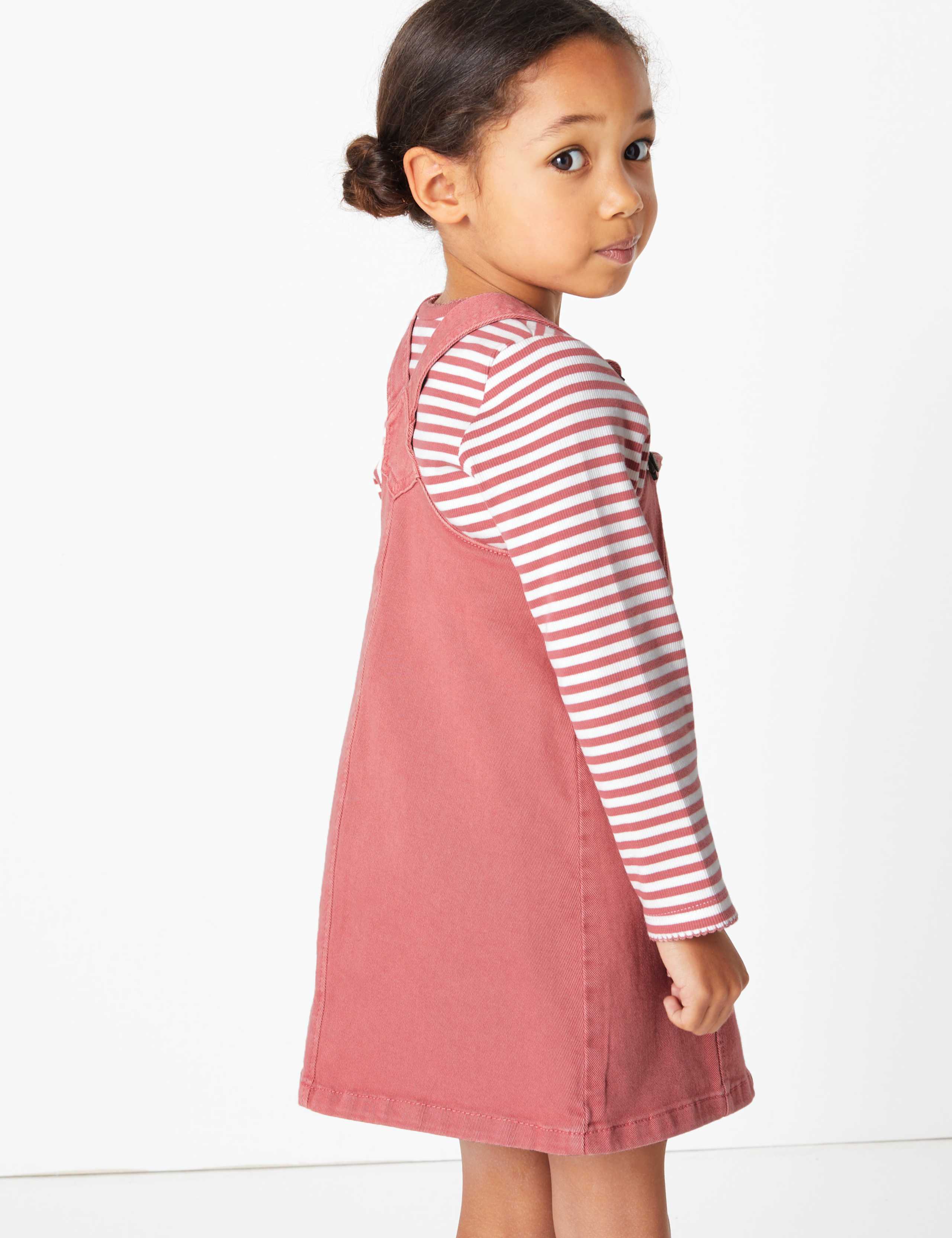Denim Pinny & Striped Top Outfit (2-7 Years) 4 of 4