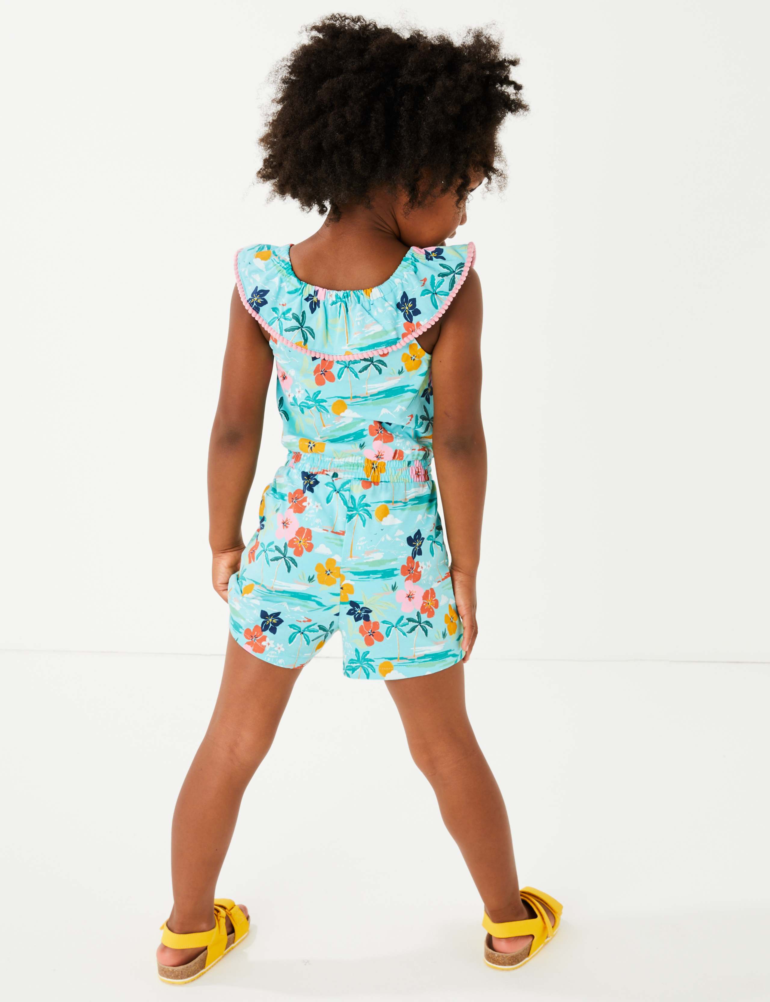 Pure Cotton Hawaiian Print Playsuit (2-7 Yrs) 4 of 4